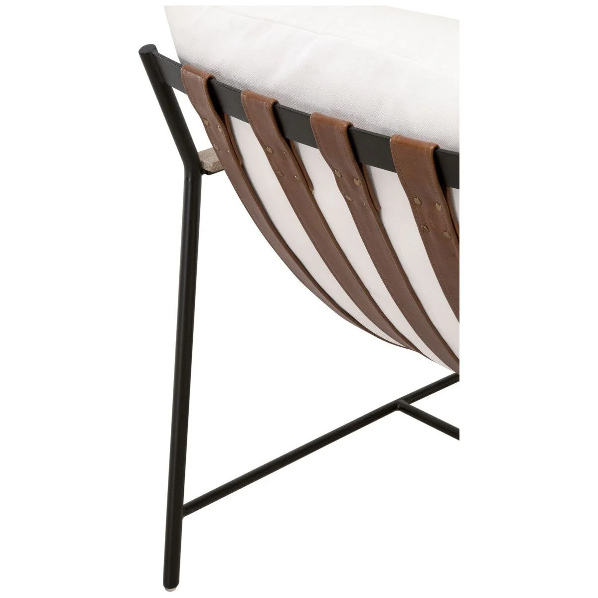 Essentials For Living Brando Club Chair~ LiveSmart Peyton-Pearl, Chestnut Top Grain Leather, Natural Gray Oak With Black Iron - Image 8
