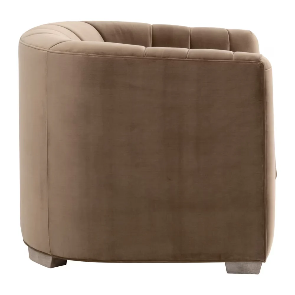 Essentials For Living Bronx Channel Back Sofa Chair ~ Caramel Velvet - Image 3
