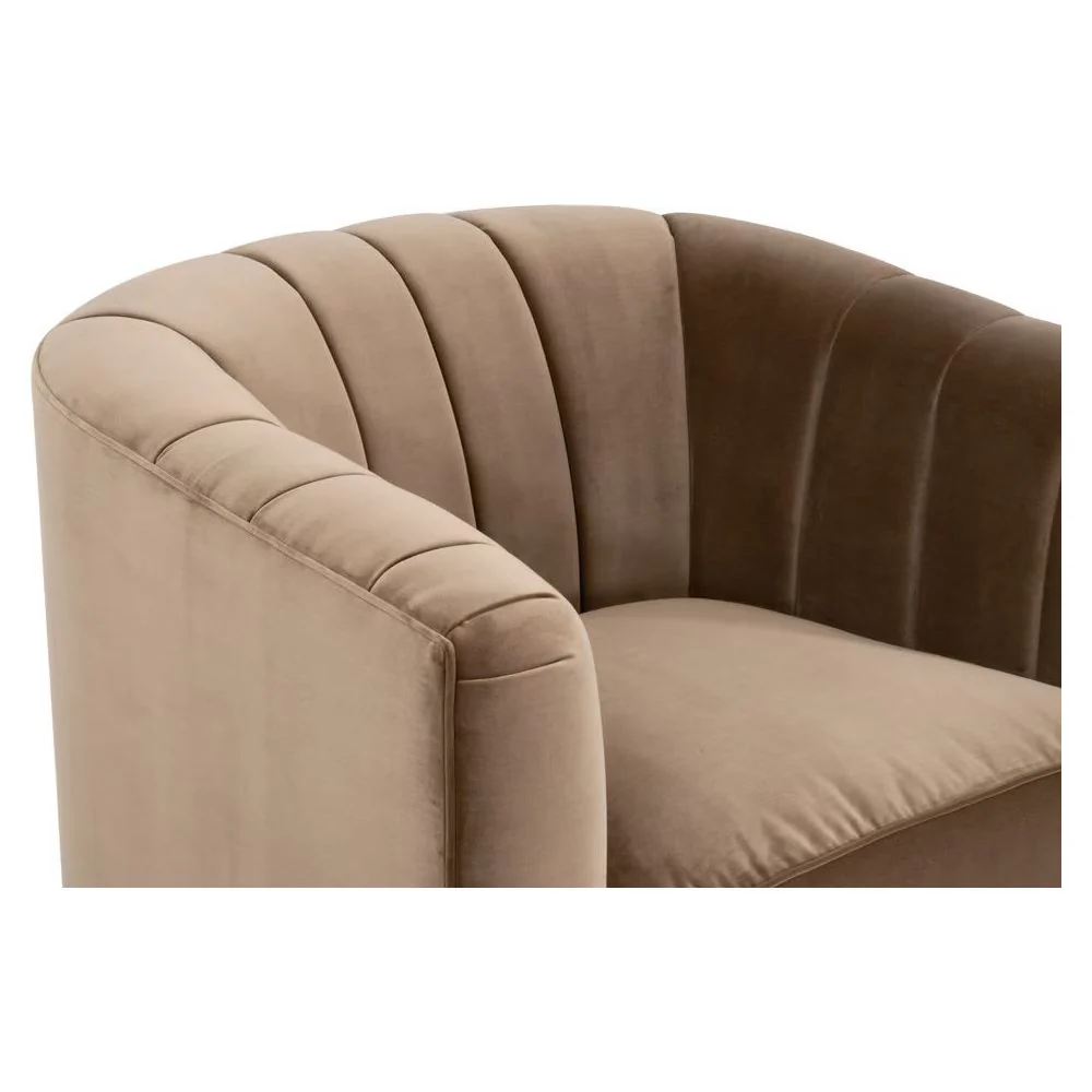 Essentials For Living Bronx Channel Back Sofa Chair ~ Caramel Velvet - Image 4