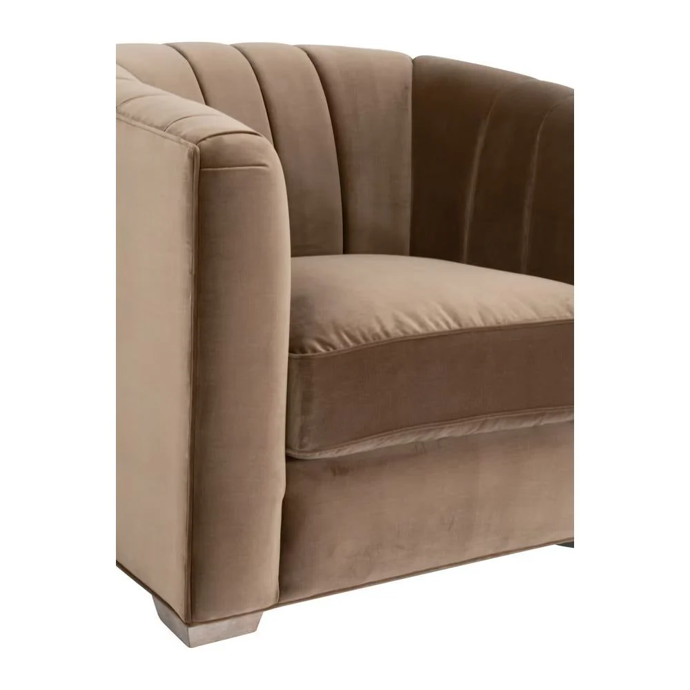 Essentials For Living Bronx Channel Back Sofa Chair ~ Caramel Velvet - Image 5