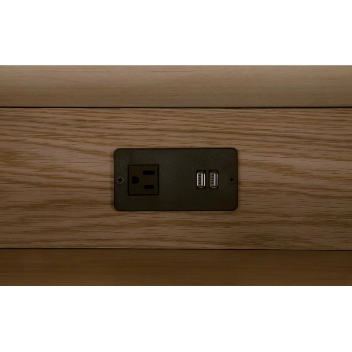 Essentials For Living Cambria 2-Drawer Nightstand ~ Natural Oak and Bianco Marble, Aged Brass Hardware - Image 8