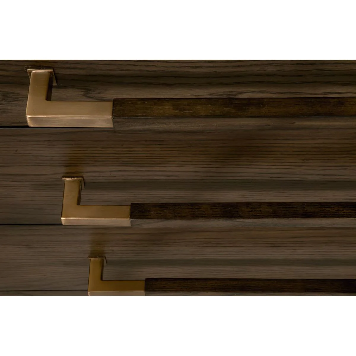 Essentials For Living Cambria 8-Drawer Double Dresser ~ Dutch Brown Oak, Bianco Marble With Aged Brass Hardware - Image 11