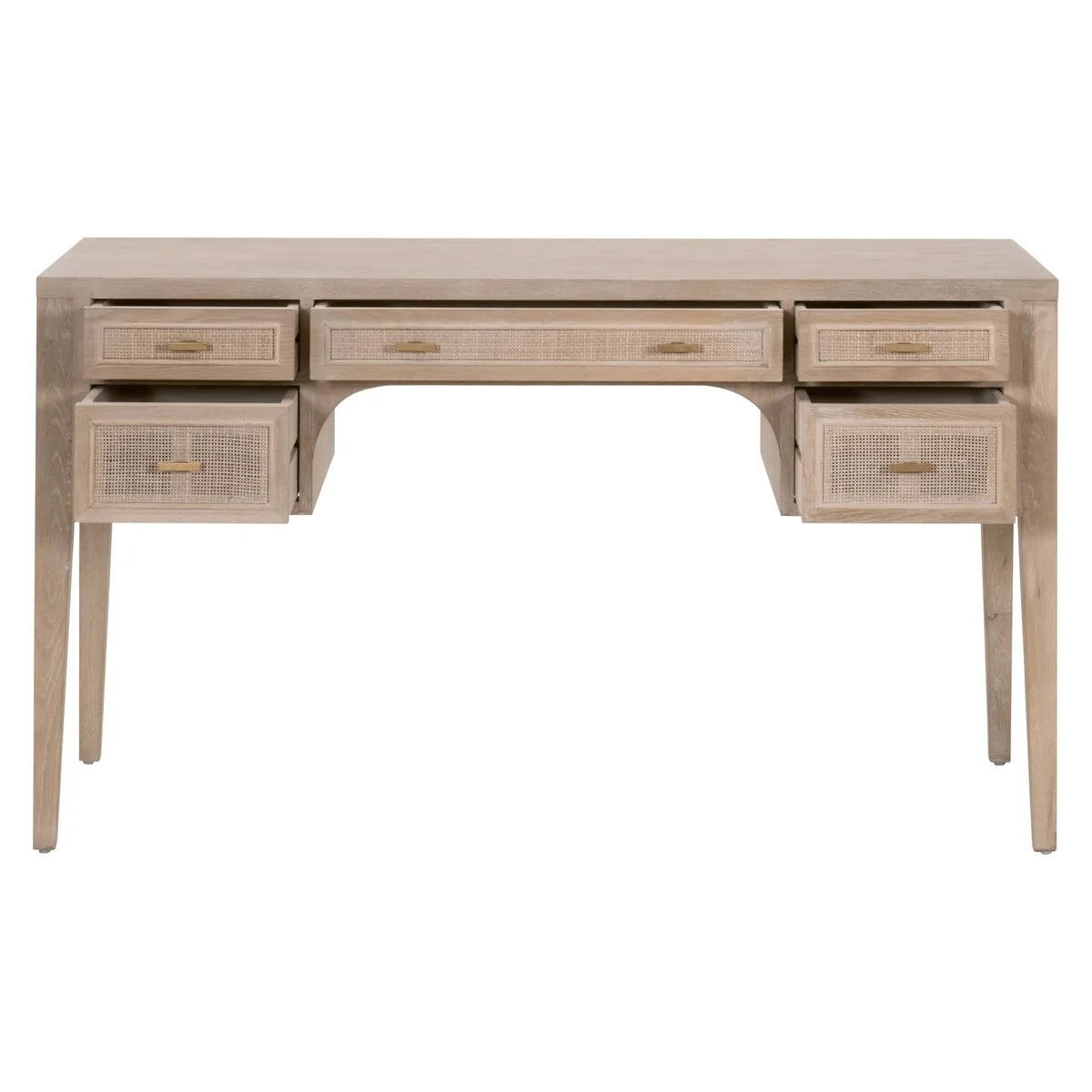 Essentials For Living Cane Desk ~ Smoke Gray Oak, Smoke Gray Cane - Image 2