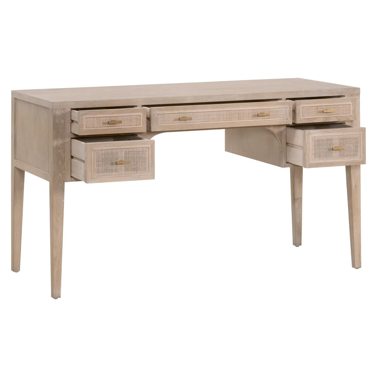 Essentials For Living Cane Desk ~ Smoke Gray Oak, Smoke Gray Cane - Image 4