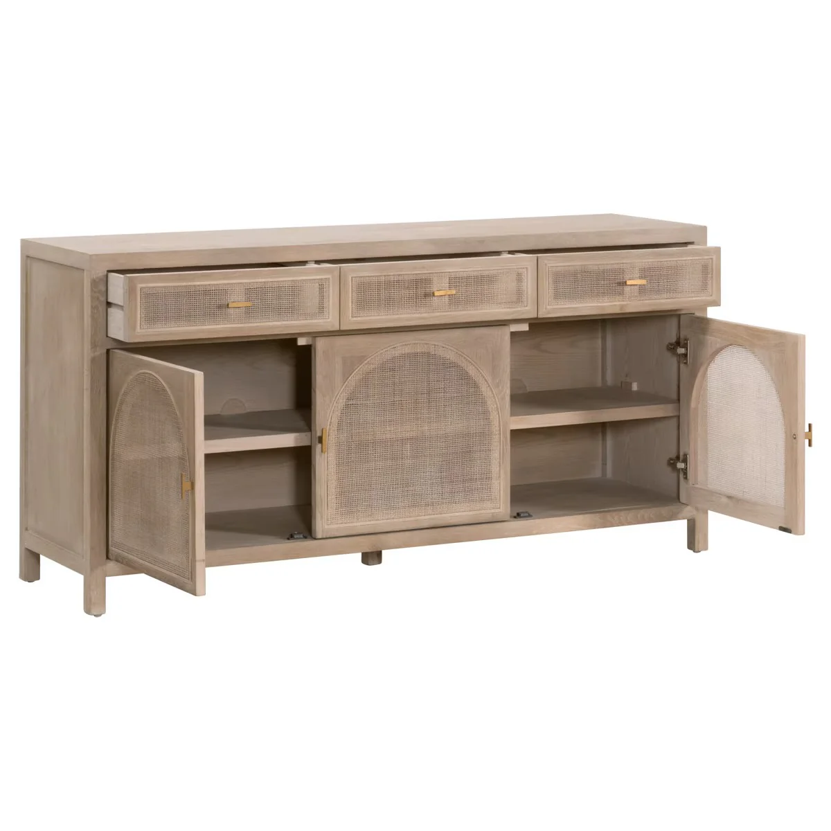 Essentials For Living Cane Smoke Gray Oak With Smoke Gray Cane Media Sideboard - Image 6