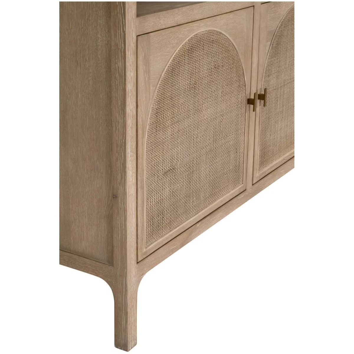 Essentials For Living Cane Storage Smoke Gray Oak And Smoke Gray Cane Bookcase - Image 10