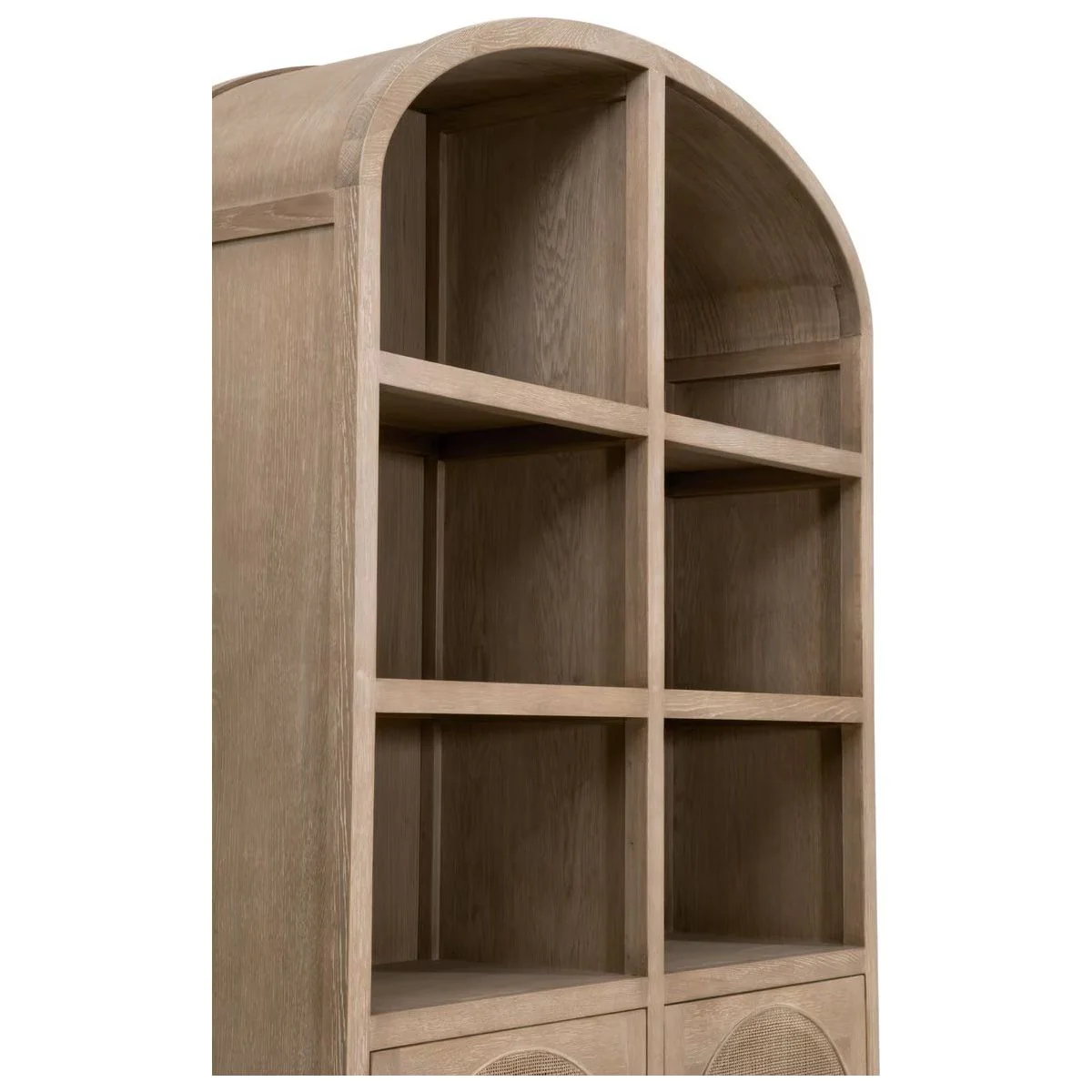 Essentials For Living Cane Storage Smoke Gray Oak And Smoke Gray Cane Bookcase - Image 11