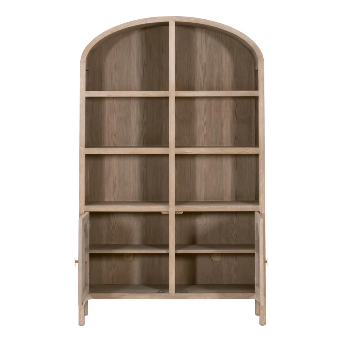 Essentials For Living Cane Storage Smoke Gray Oak And Smoke Gray Cane Bookcase - Image 2