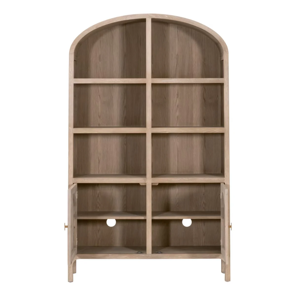 Essentials For Living Cane Storage Smoke Gray Oak And Smoke Gray Cane Bookcase - Image 3