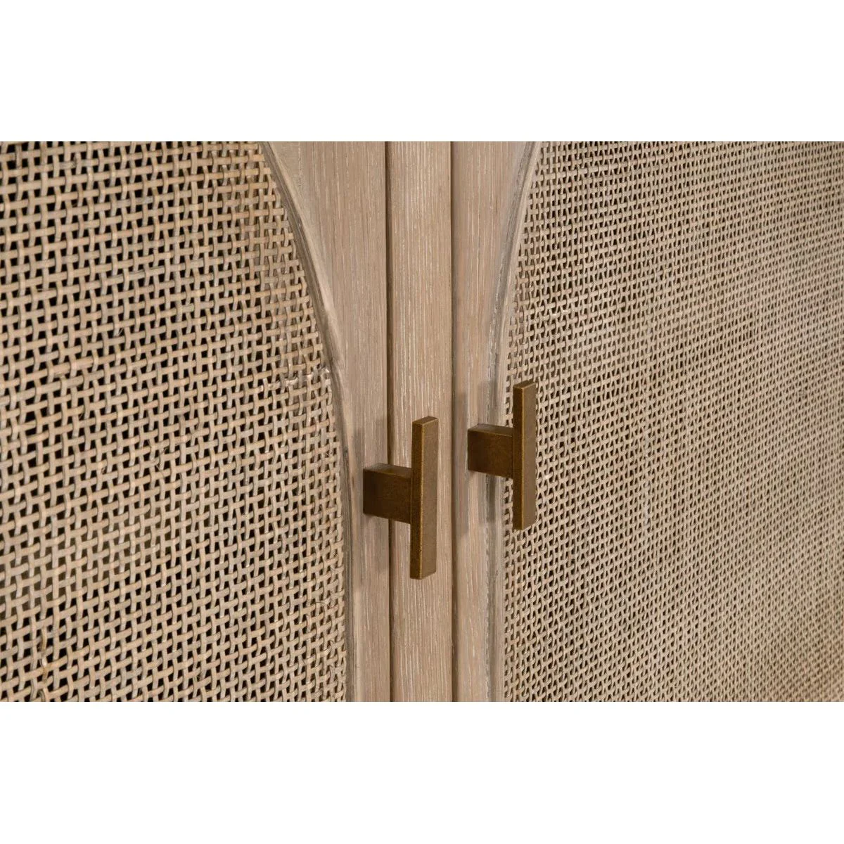 Essentials For Living Cane Storage Smoke Gray Oak And Smoke Gray Cane Bookcase - Image 7