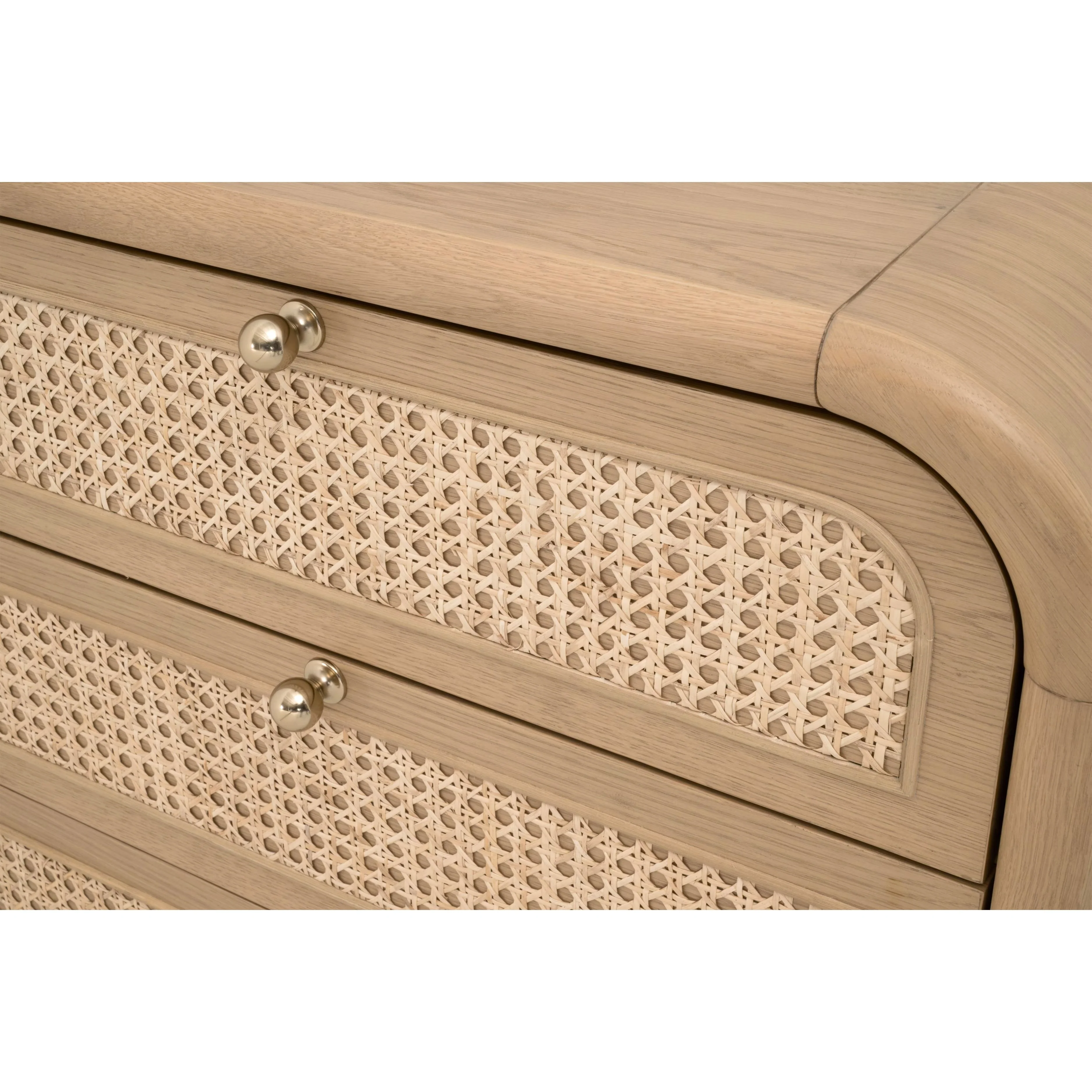 Essentials For Living Cannes 3- Drawer Nightstand ~ Natural Oak, Cane - Image 6