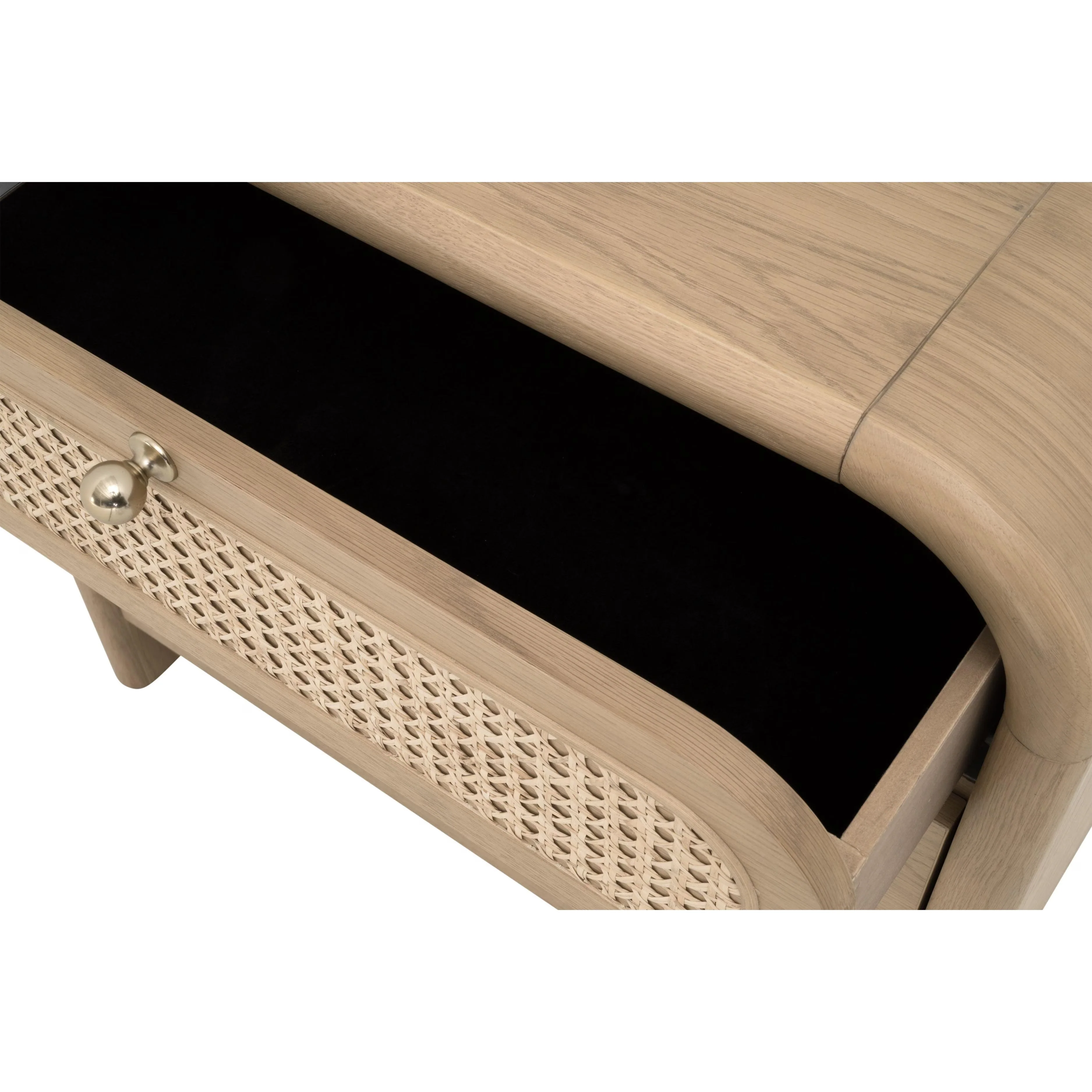 Essentials For Living Cannes 3- Drawer Nightstand ~ Natural Oak, Cane - Image 7