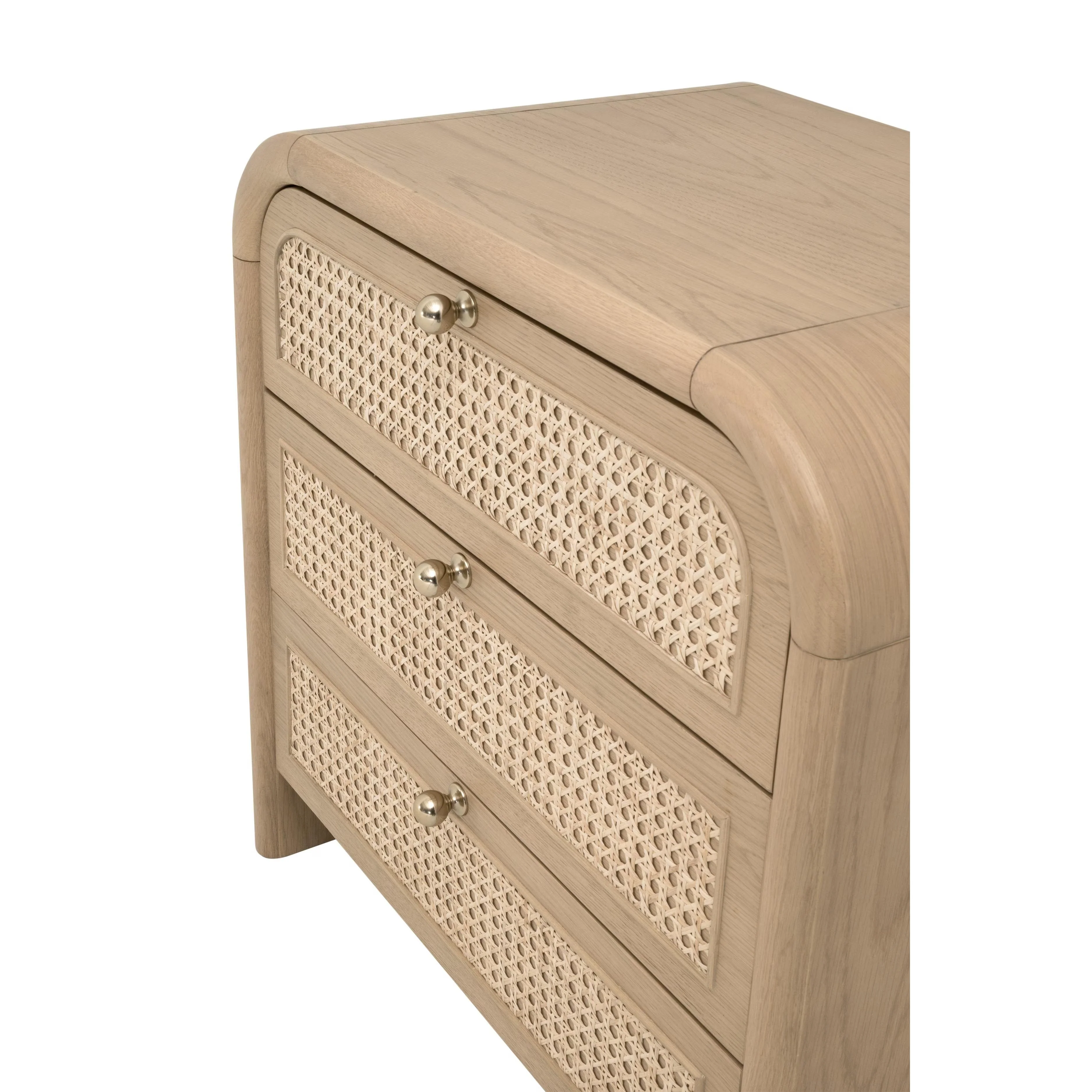 Essentials For Living Cannes 3- Drawer Nightstand ~ Natural Oak, Cane - Image 9