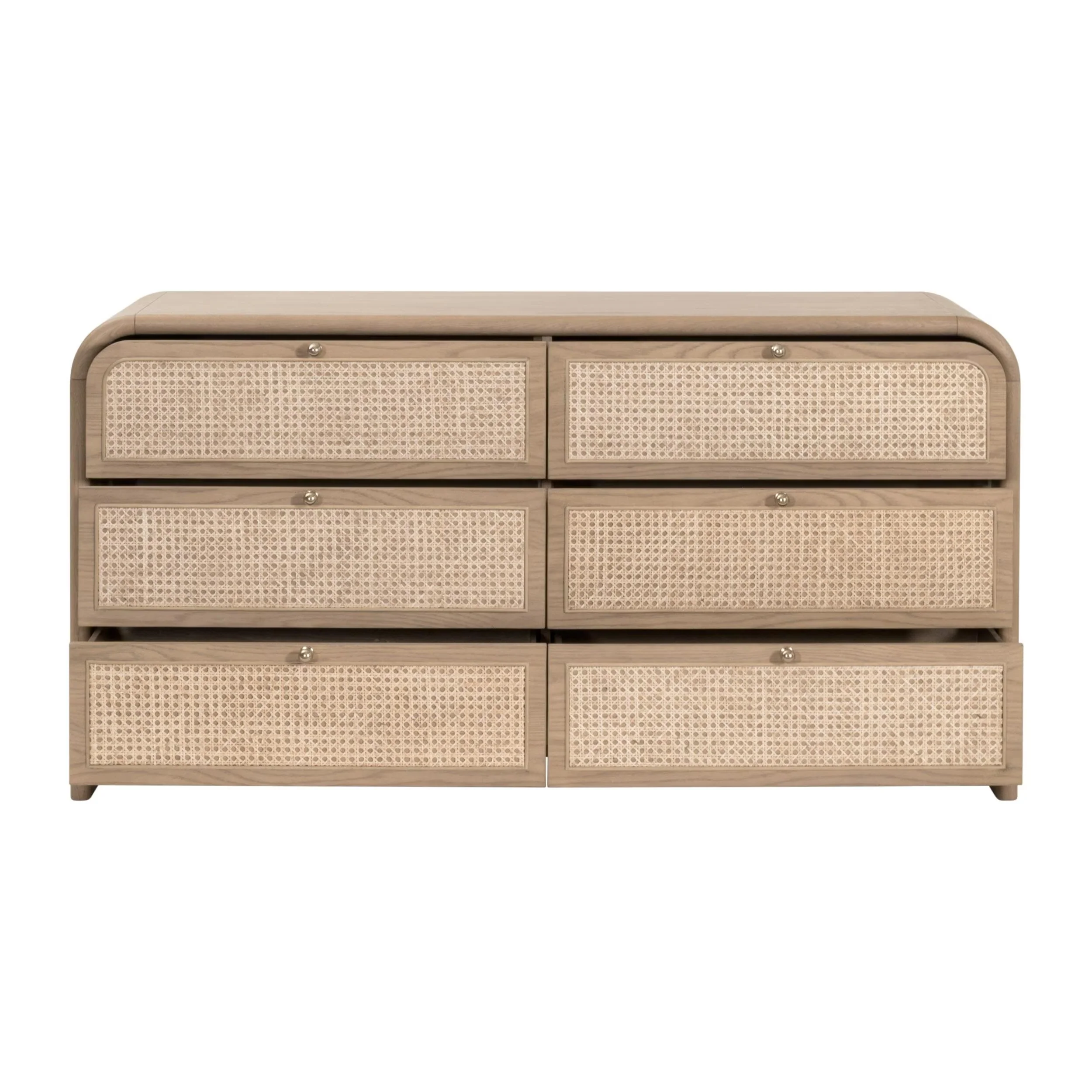 Essentials For Living Cannes 6- Drawer Double Dresser ~ Natural Oak, Cane - Image 2