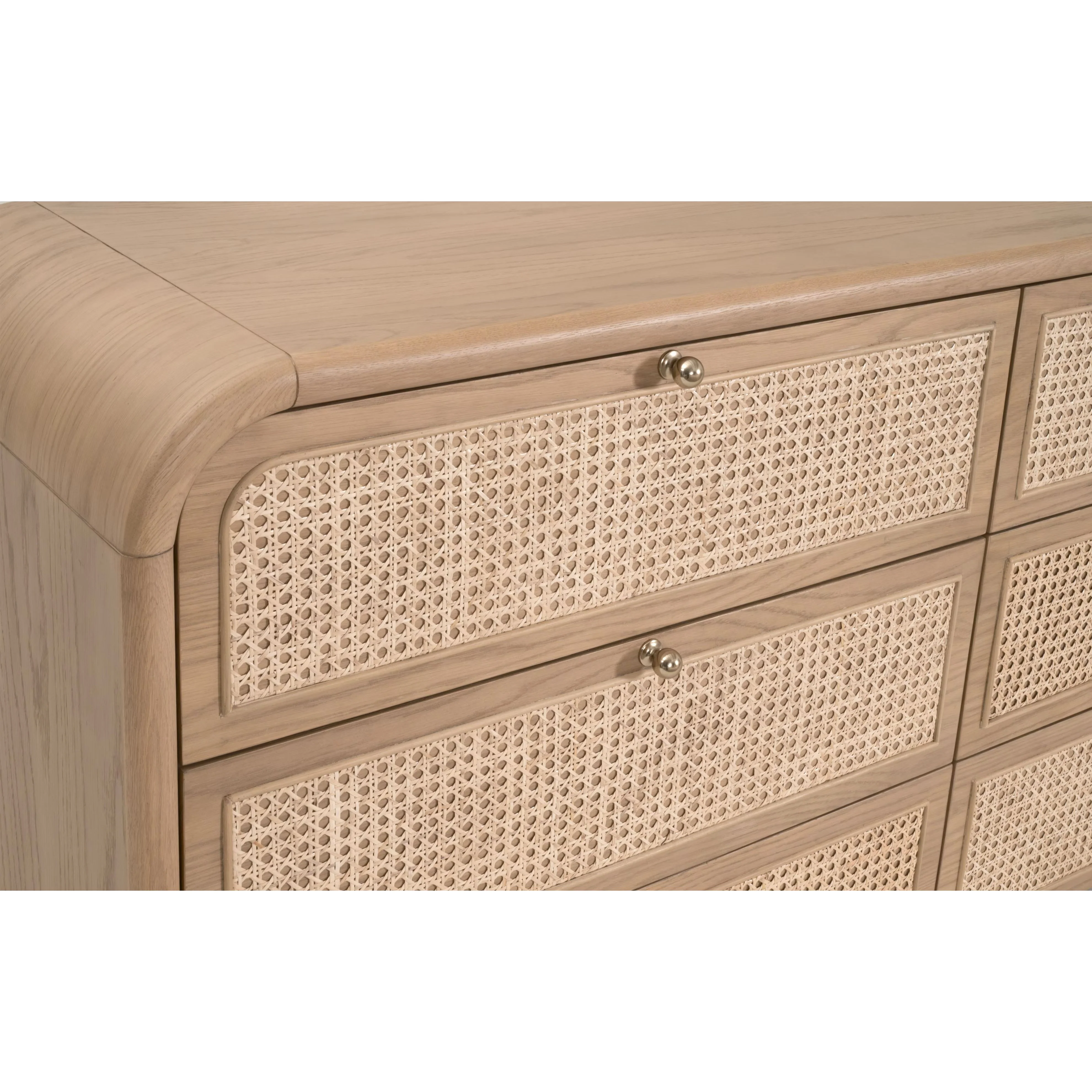 Essentials For Living Cannes 6- Drawer Double Dresser ~ Natural Oak, Cane - Image 6