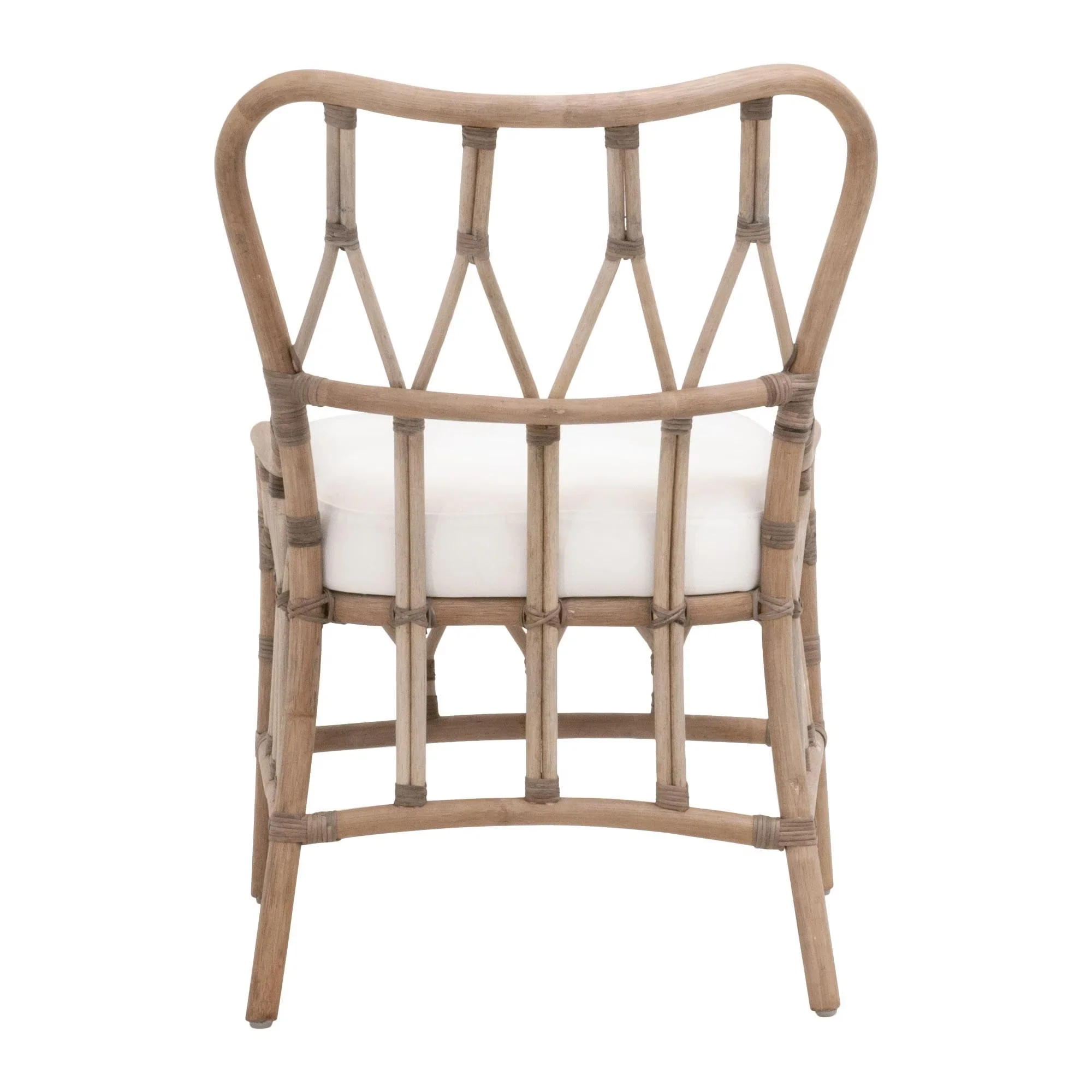 Essentials For Living Caprice Dining Chair ~ Matte Gray Rattan, Blanche, Matte Gray Binding (SET of 2) - Image 5