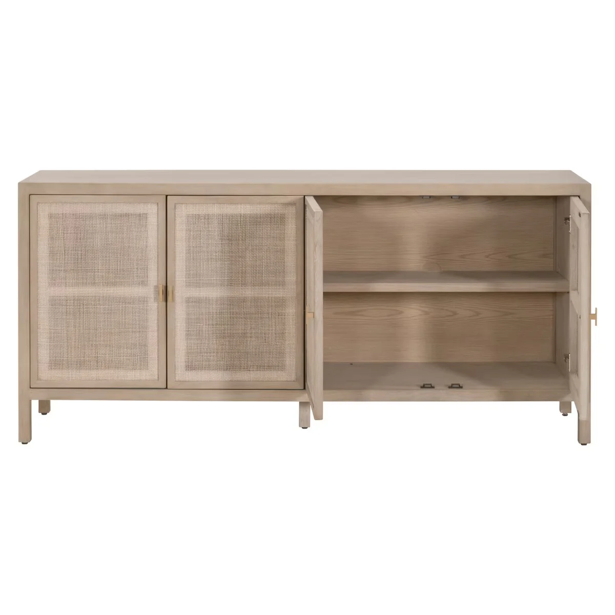 Essentials For Living Carina Smoke Gray Oak With Smoke Gray Cane Media Sideboard - Image 2