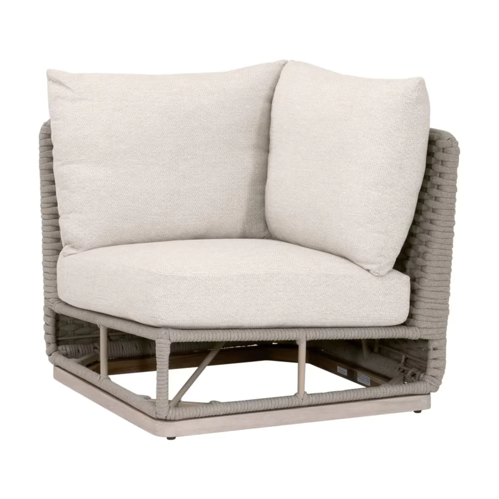 Essentials For Living Caspian Outdoor Modular Corner Sofa ~ Performance Ecru Weave - Image 2