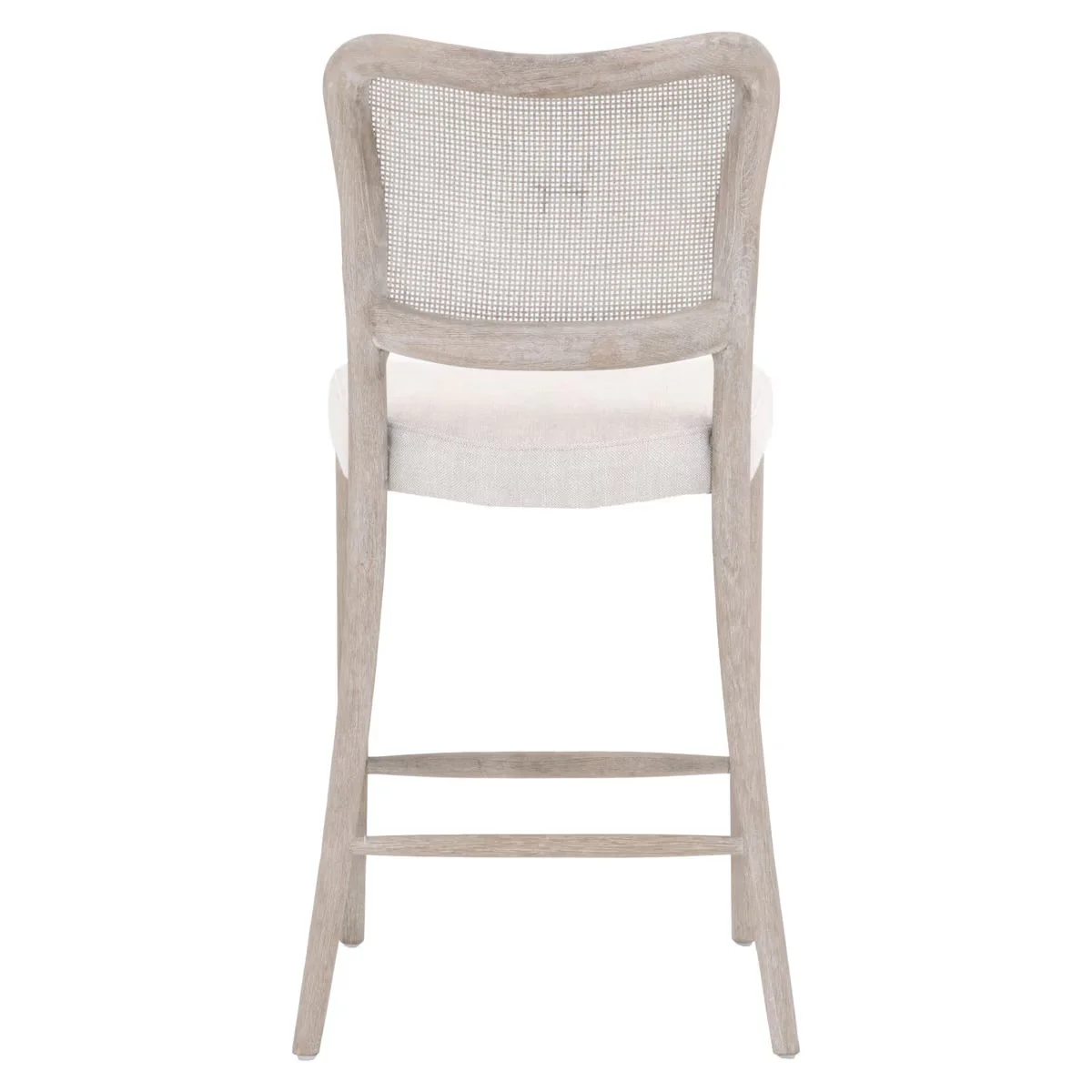 Essentials For Living Cela Counter Stool ~ Bisque With Natural Gray Oak & Natural Gray Cane Frame - Image 5