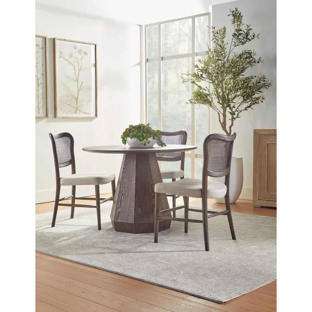 Essentials For Living Cela Dining Chair ~ Bisque With Matte Brown Oak & Matte Brown Cane Frame (SET of 2) - Image 11