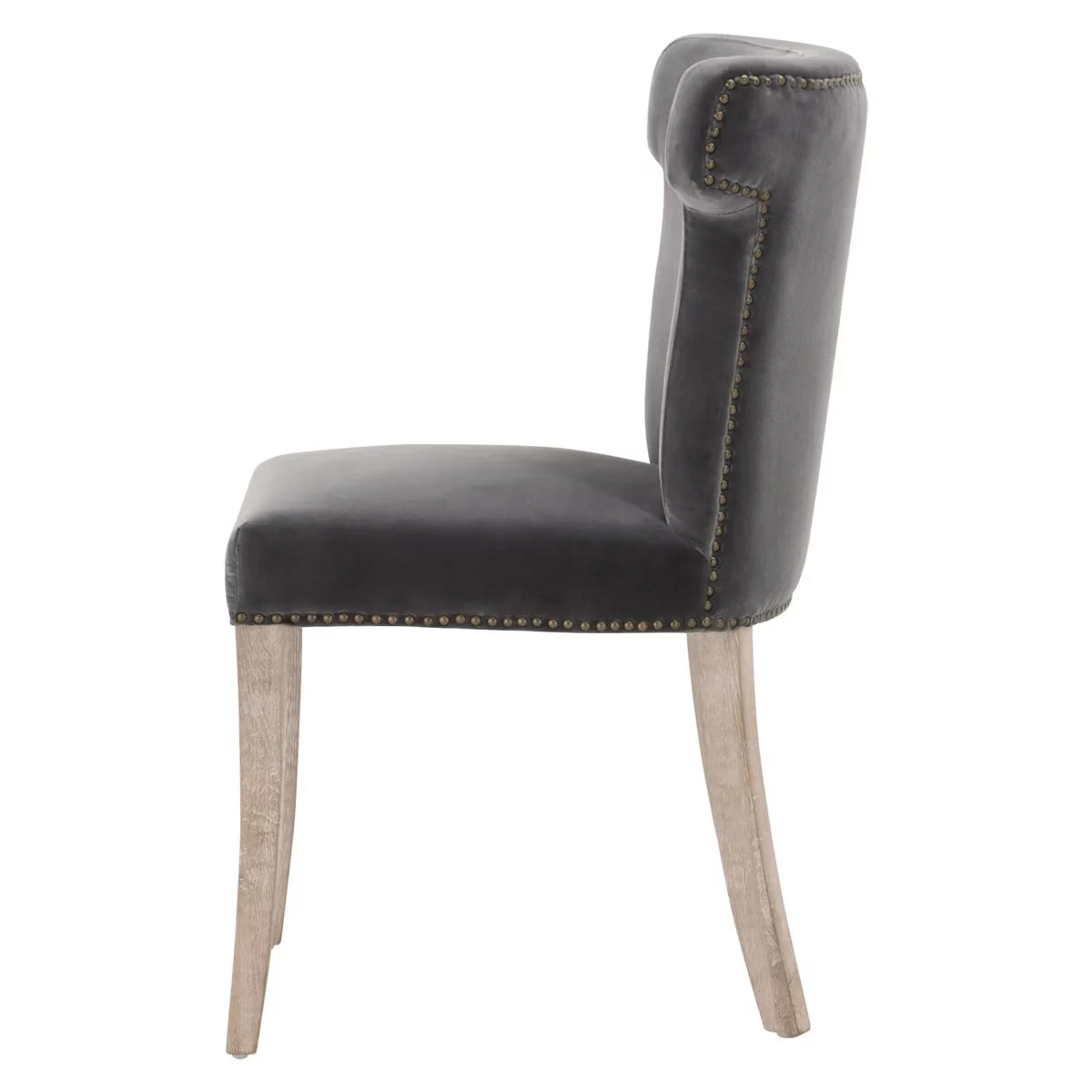 Essentials For Living Celina Dining Chair ~ Dark Dove Velvet With Natural Gray Oak Frame - Image 3