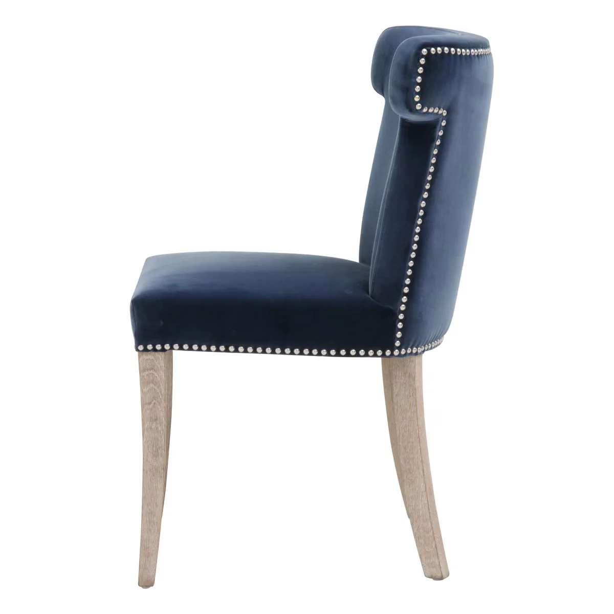 Essentials For Living Celina Dining Chair ~ Denim Velvet With Natural Gray Oak Frame - Image 3