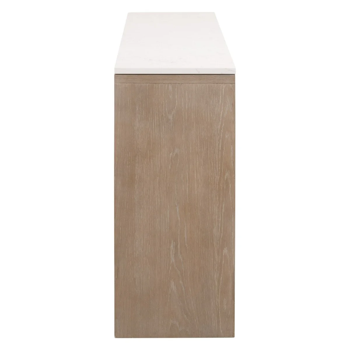 Essentials For Living Cellar Console Table ~ Smoke Gray Oak, White Quartz - Image 3
