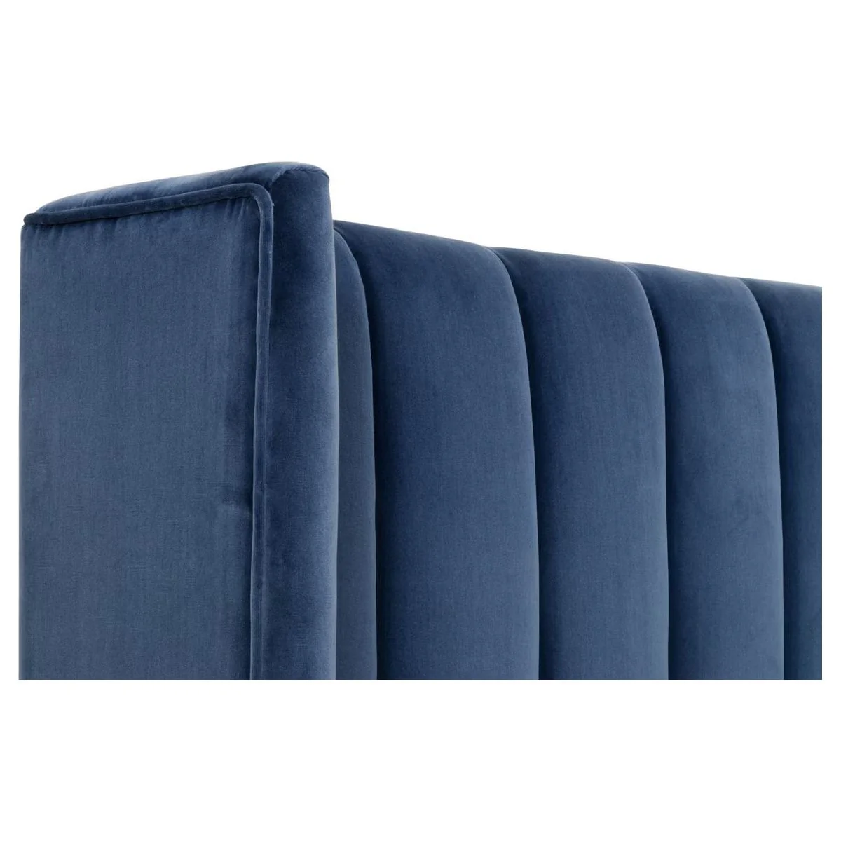 Essentials For Living Chandler Queen Bed ~ Denim Velvet Fabric With Natural Gray Oak - Image 8