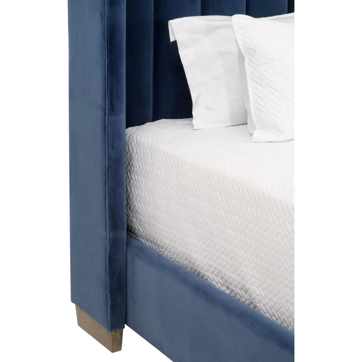 Essentials For Living Chandler Twin Bed ~ Denim Velvet Fabric With Natural Gray Oak - Image 11
