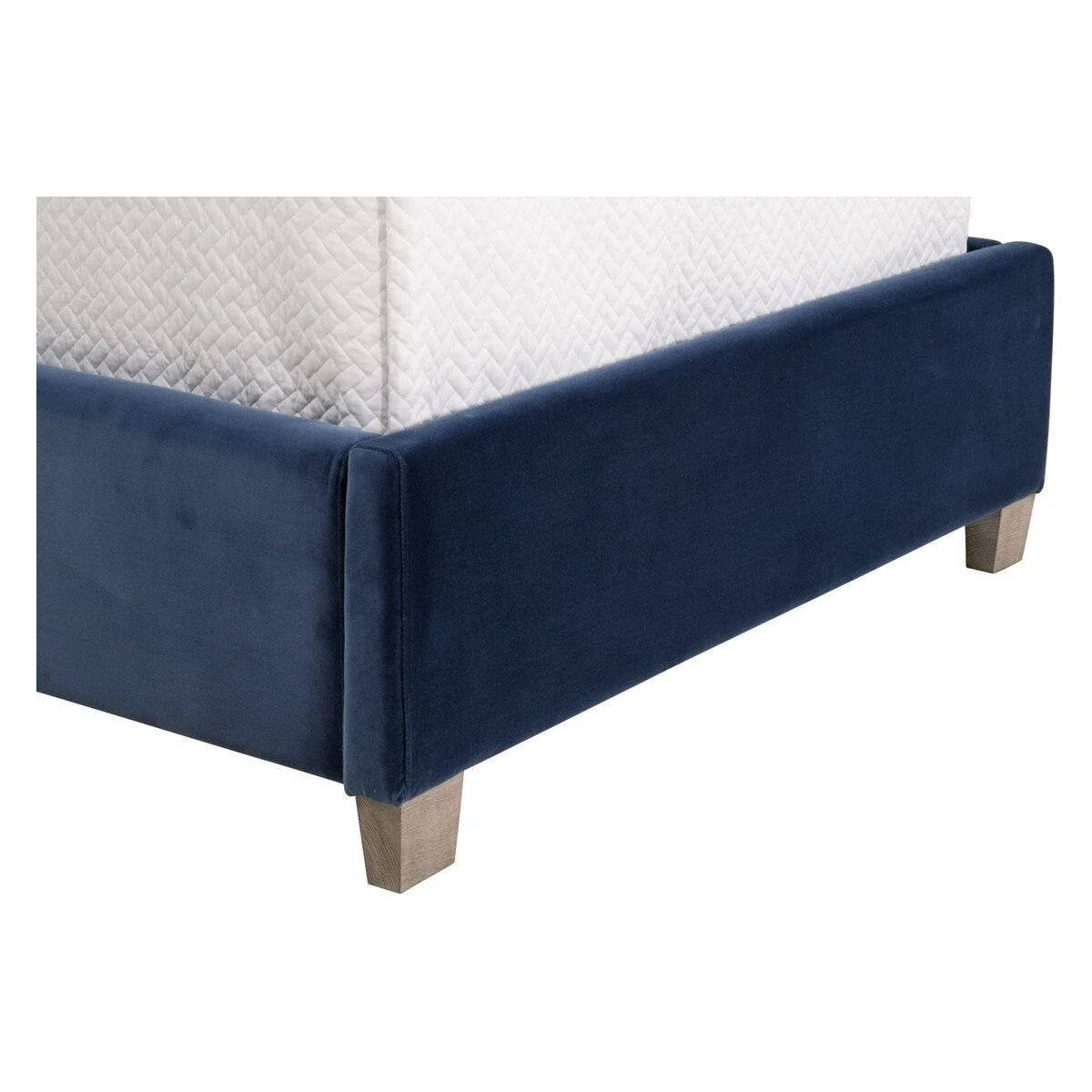 Essentials For Living Chandler Twin Bed ~ Denim Velvet Fabric With Natural Gray Oak - Image 8