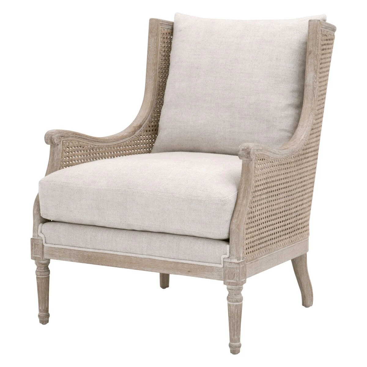 Essentials For Living Churchill Club Chair ~ Bisque, Natural Gray Birch, Cane - Image 2
