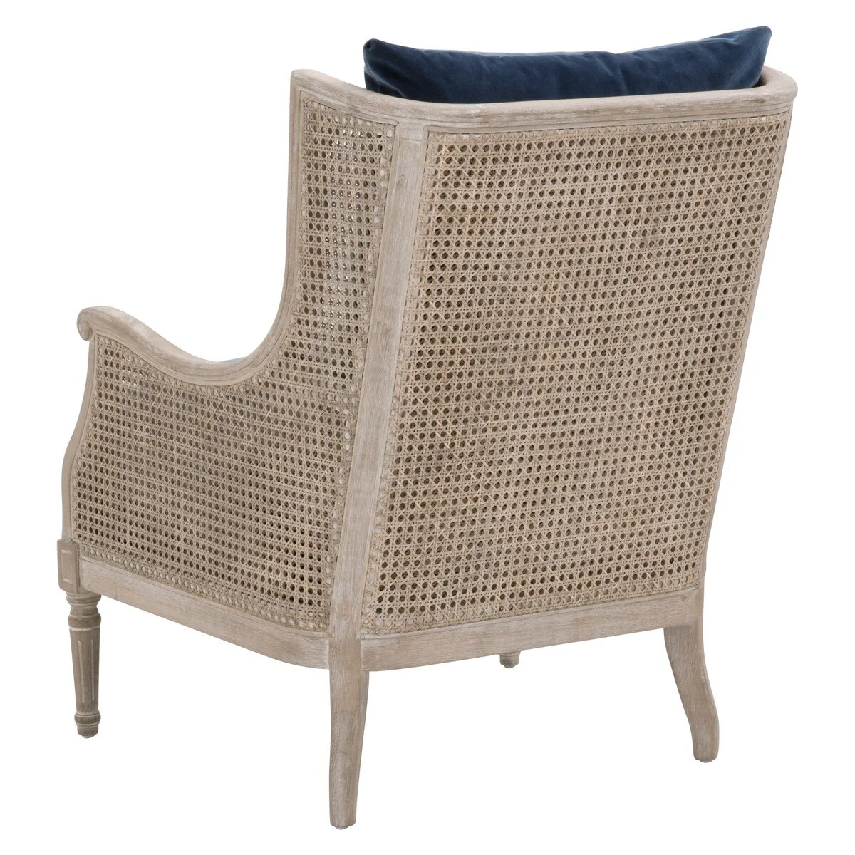 Essentials For Living Churchill Club Chair ~ Denim Velvet, Natural Gray Birch, Cane - Image 4