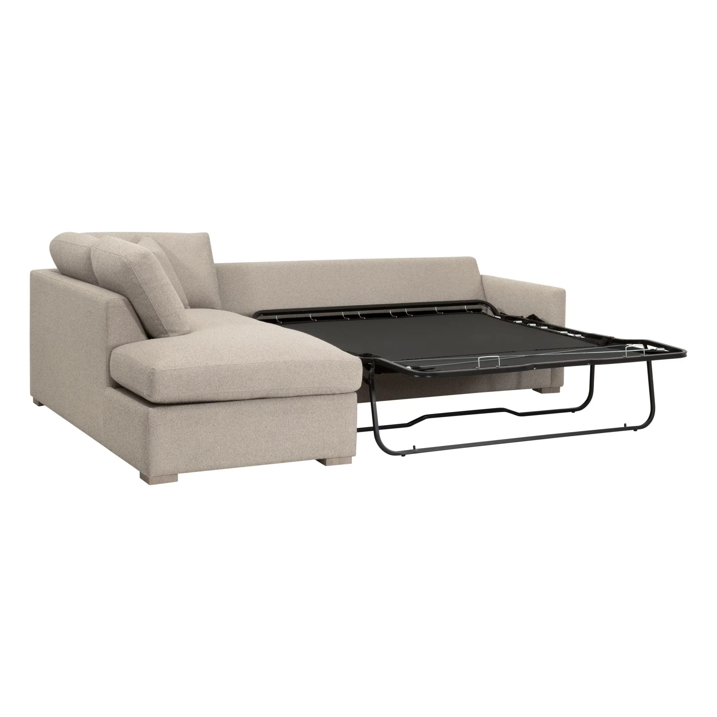 Essentials For Living Clara 112” Slim Arm Sleeper Queen LF Sectional ~ LiveSmart Gellar Jute, Natural Gray Oak - Image 9