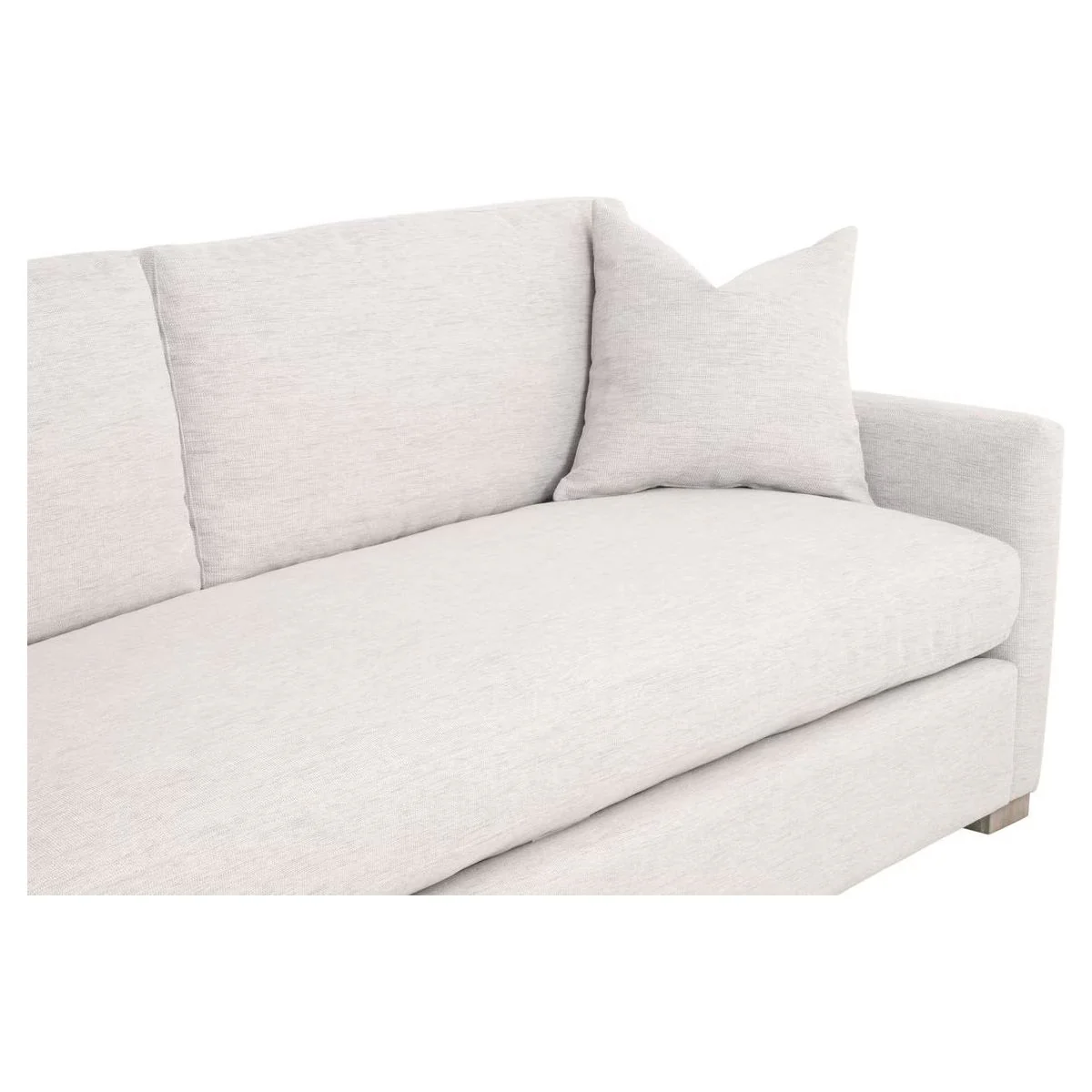 Essentials For Living Clara 86” Slim Arm Sofa ~ Performance Stone Basketweave, Natural Gray Oak - Image 4