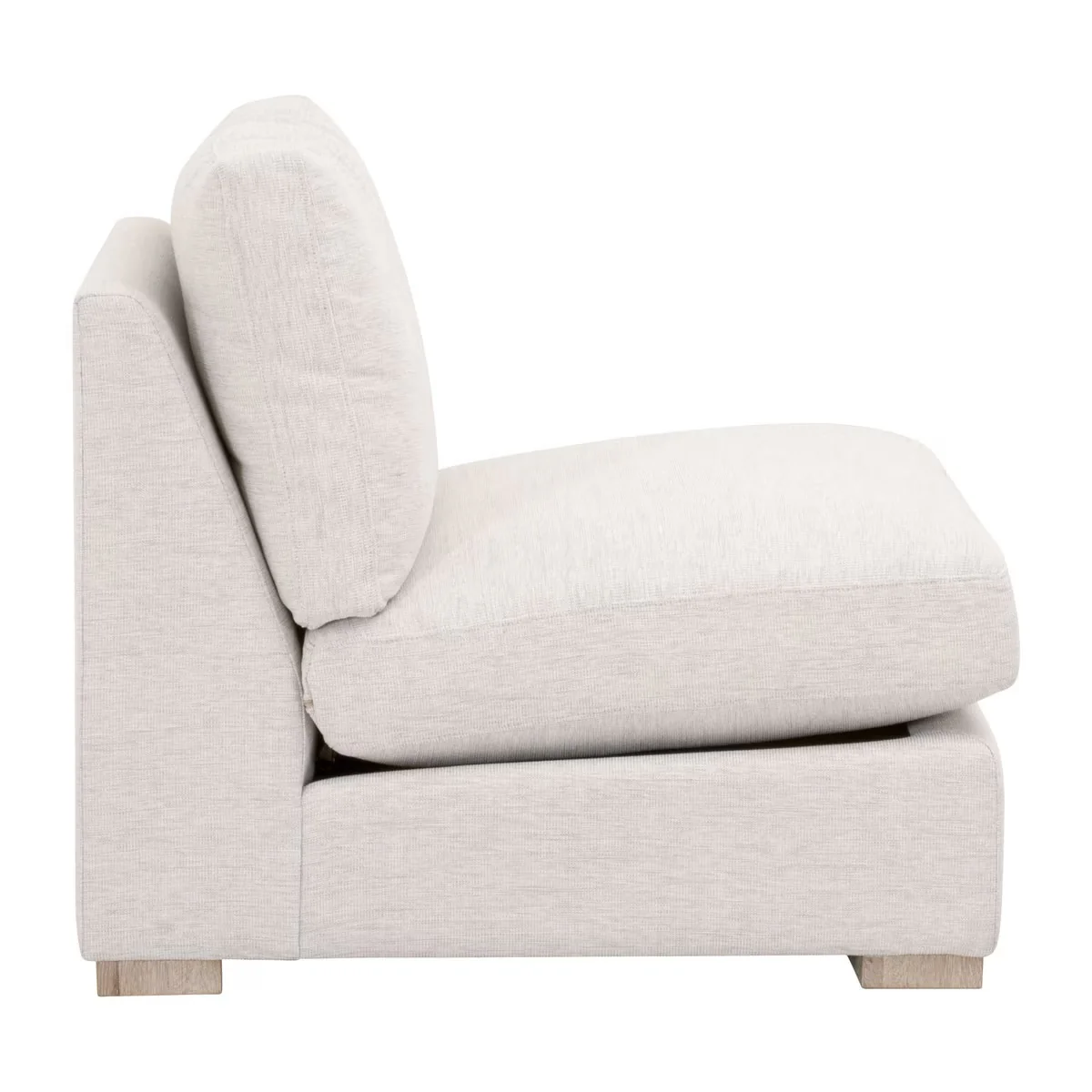Essentials For Living Clara Modular 1-Seat Armless Chair ~ Performance Stone Basketweave With Natural Gray Oak - Image 3