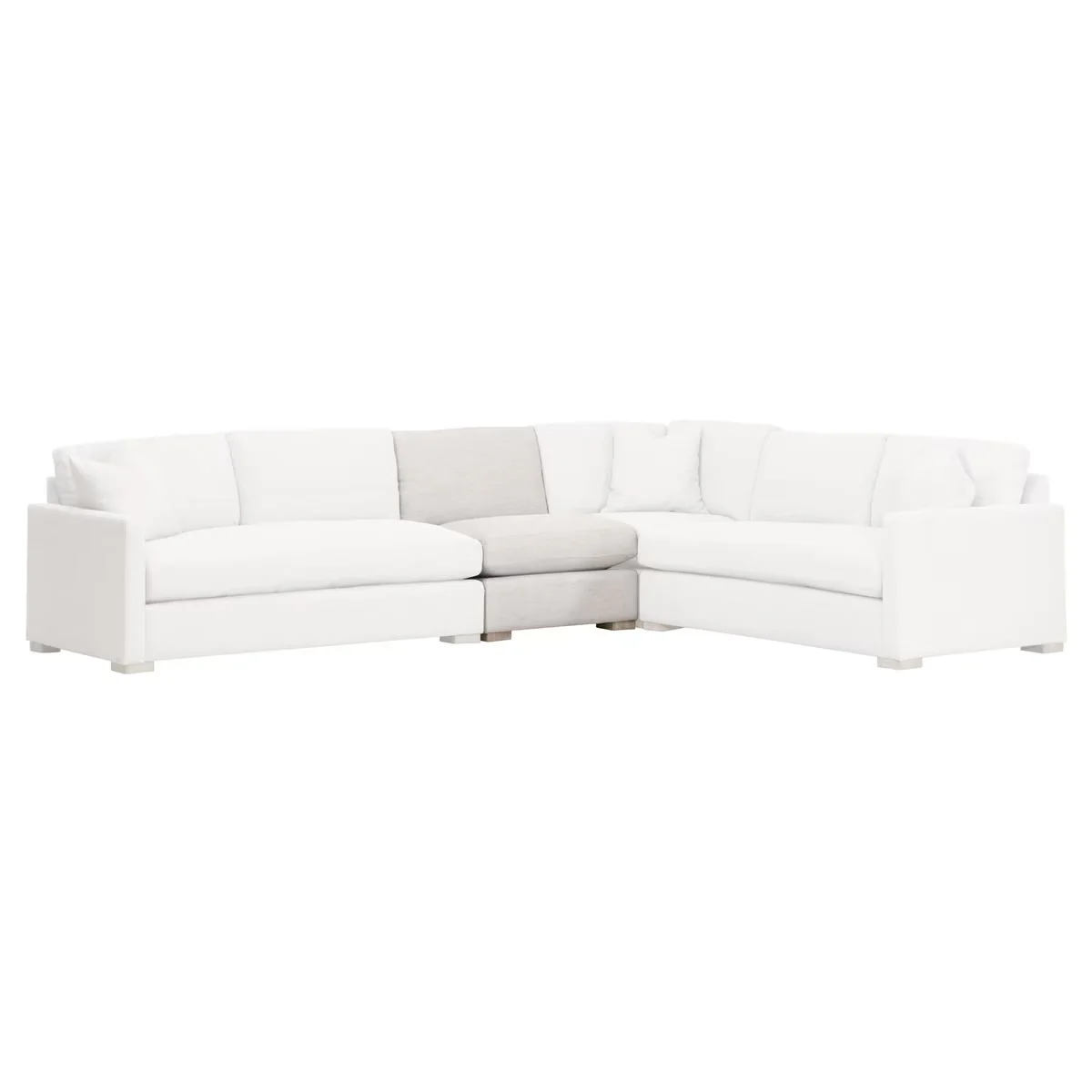 Essentials For Living Clara Modular 1-Seat Armless Chair ~ Performance Stone Basketweave With Natural Gray Oak - Image 7