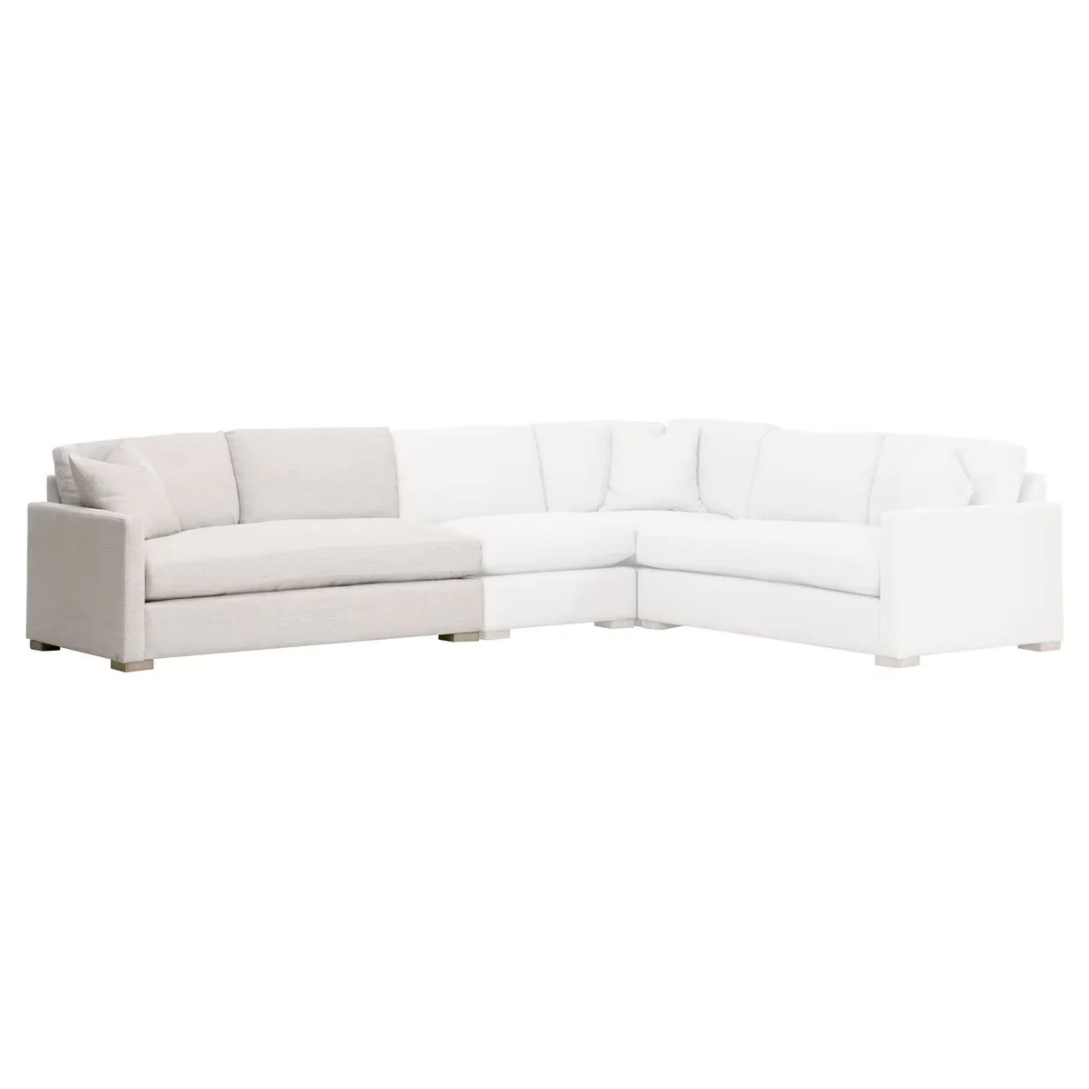 Essentials For Living Clara Modular 2-Seat Left Slim Arm Sofa ~ Performance Stone Basketweave, Natural Gray Oak - Image 10