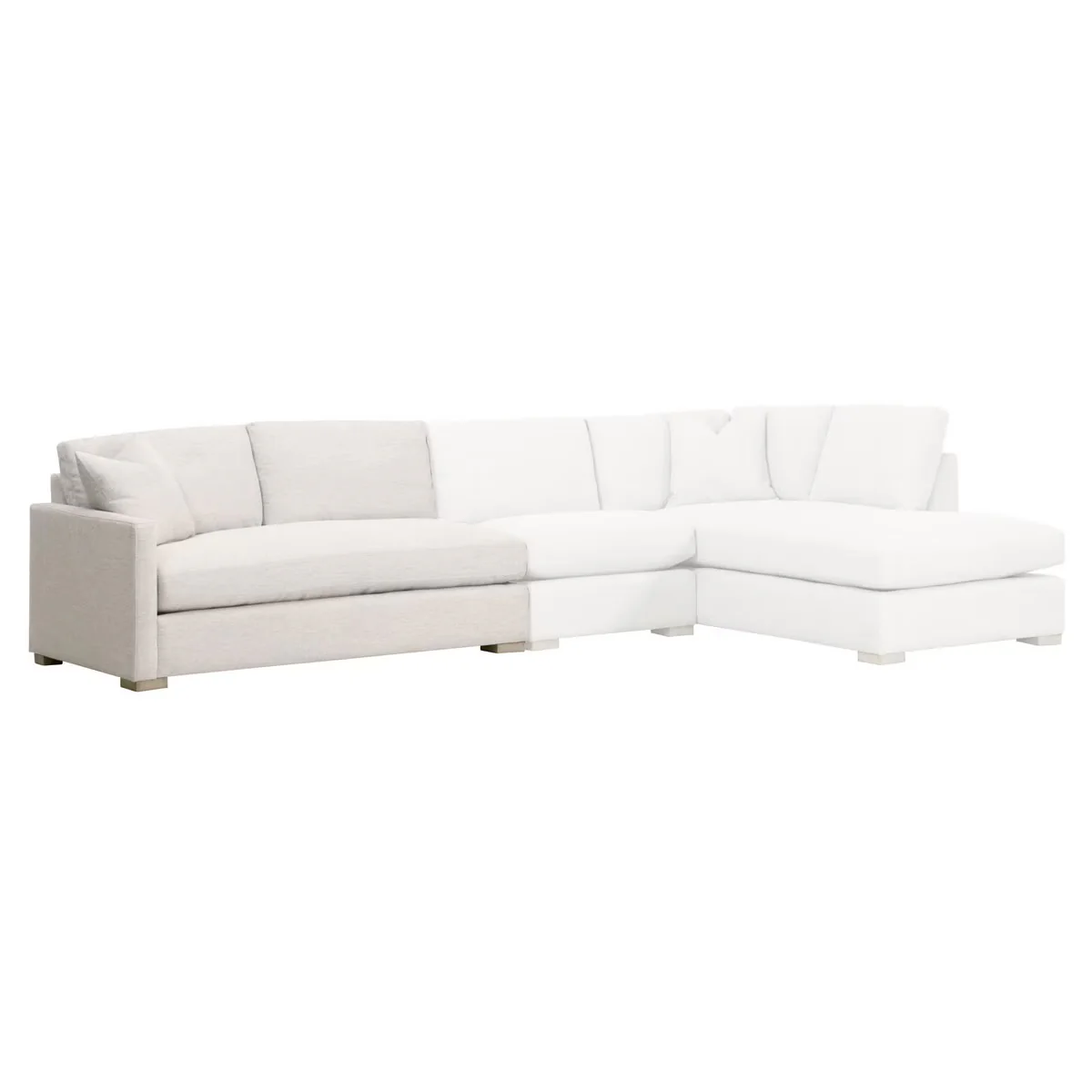 Essentials For Living Clara Modular 2-Seat Left Slim Arm Sofa ~ Performance Stone Basketweave, Natural Gray Oak - Image 6