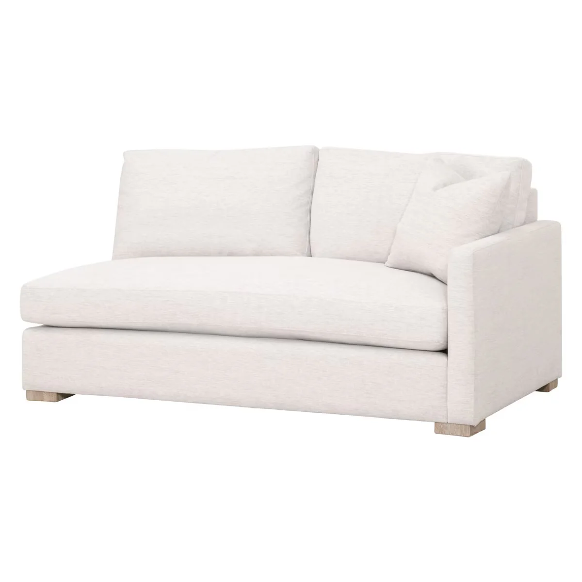 Essentials For Living Clara Modular 2-Seat Right Slim Arm Sofa ~ Performance Stone Basketweave, Natural Gray Oak - Image 3