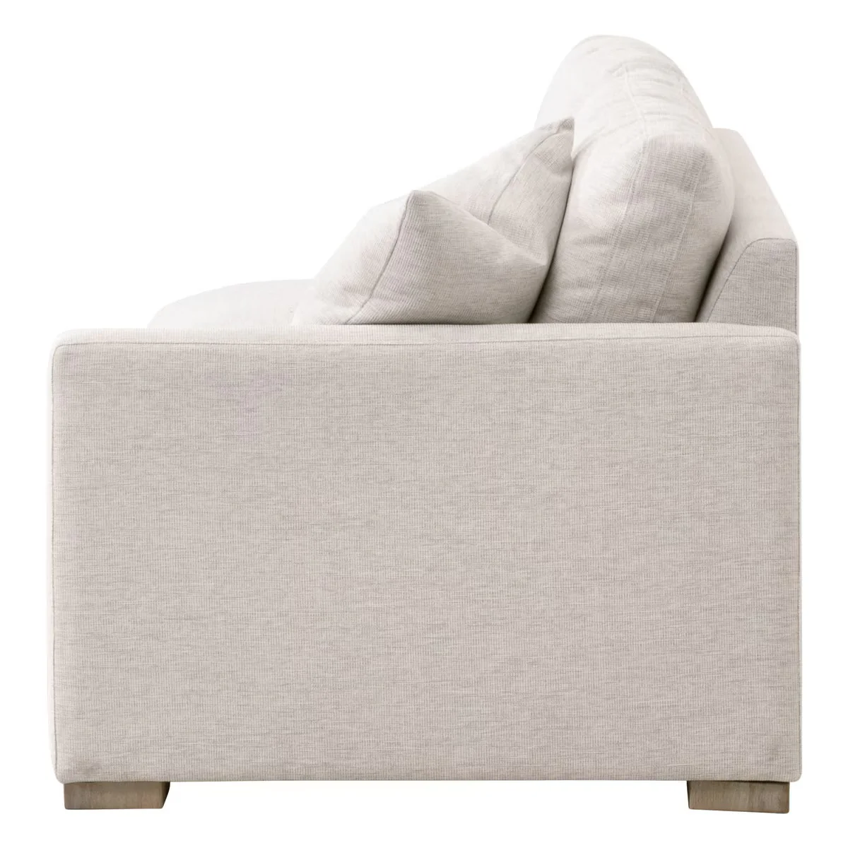 Essentials For Living Clara Modular 2-Seat Right Slim Arm Sofa ~ Performance Stone Basketweave, Natural Gray Oak - Image 5