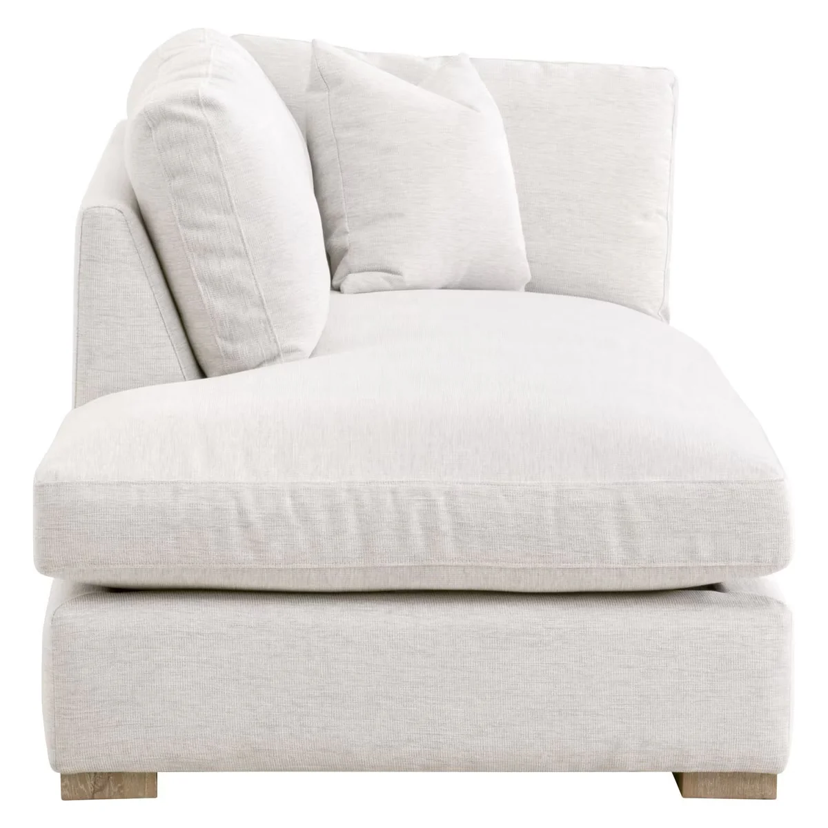 Essentials For Living Clara Modular Left-Facing Chaise ~ Performance Stone Basketweave, Natural Gray Oak - Image 2