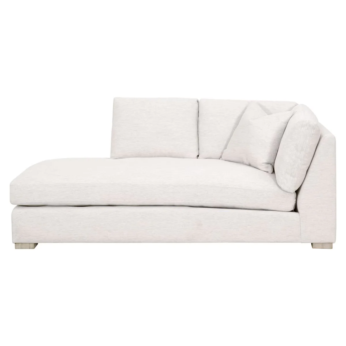 Essentials For Living Clara Modular Left-Facing Chaise ~ Performance Stone Basketweave, Natural Gray Oak - Image 3