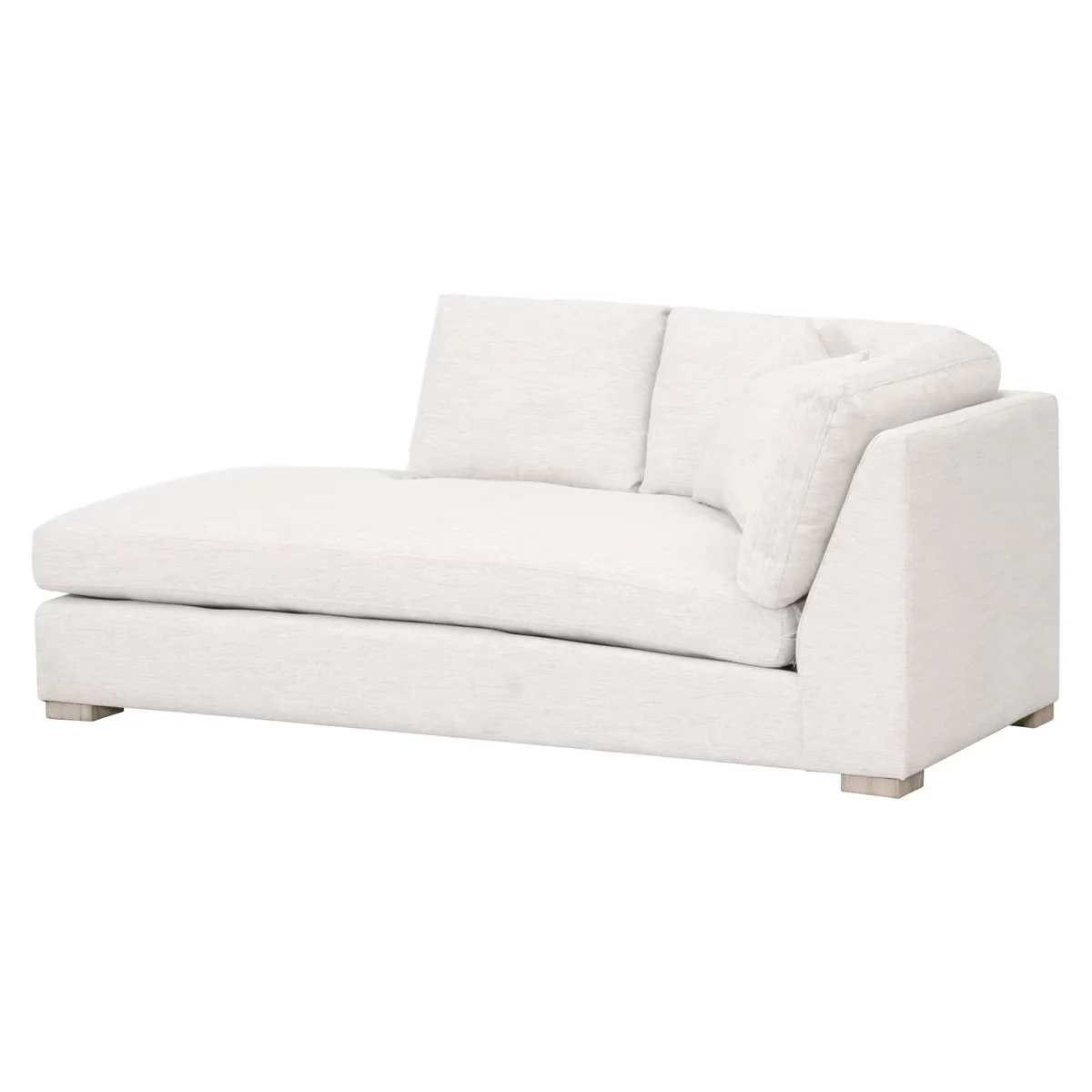 Essentials For Living Clara Modular Left-Facing Chaise ~ Performance Stone Basketweave, Natural Gray Oak - Image 4