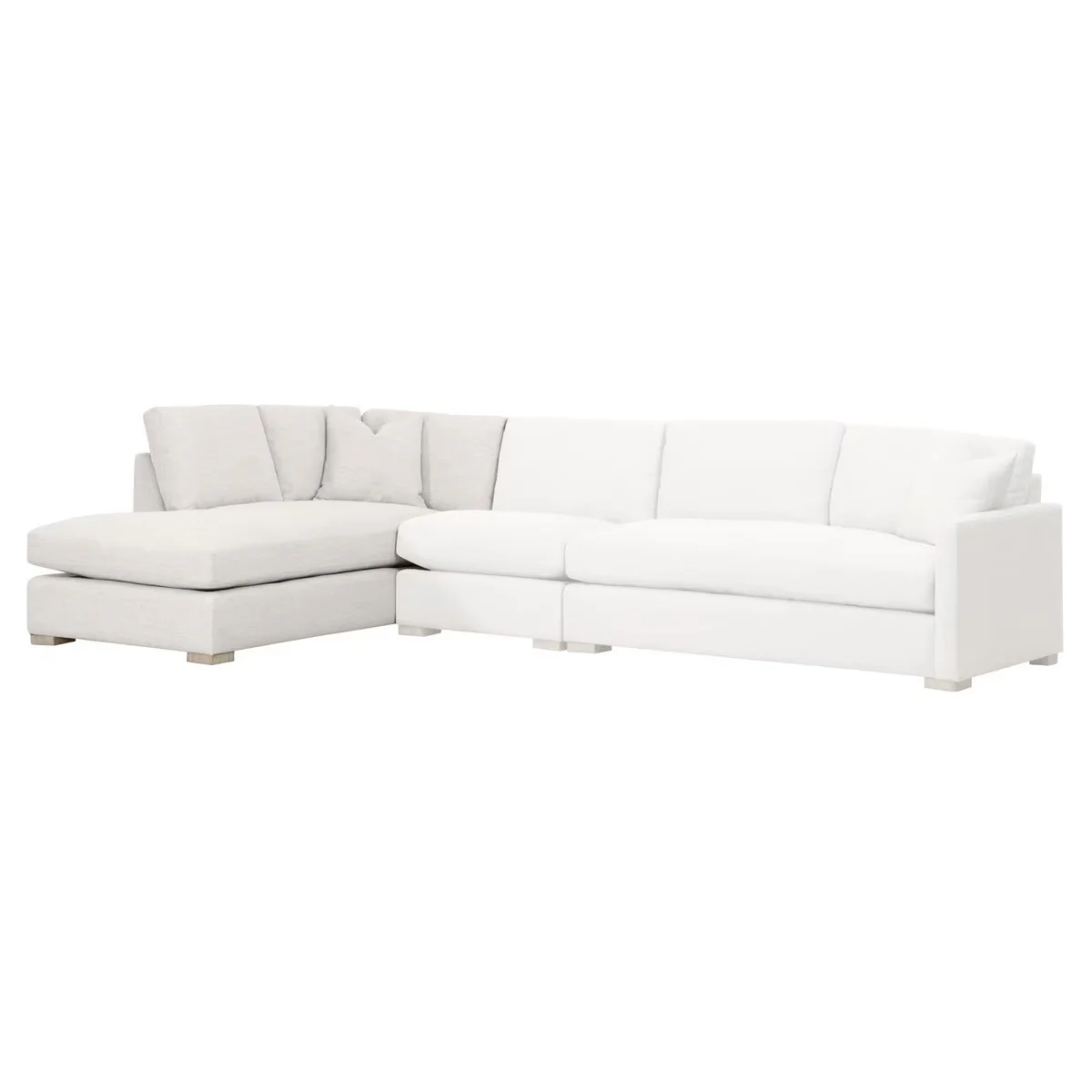 Essentials For Living Clara Modular Left-Facing Chaise ~ Performance Stone Basketweave, Natural Gray Oak - Image 6
