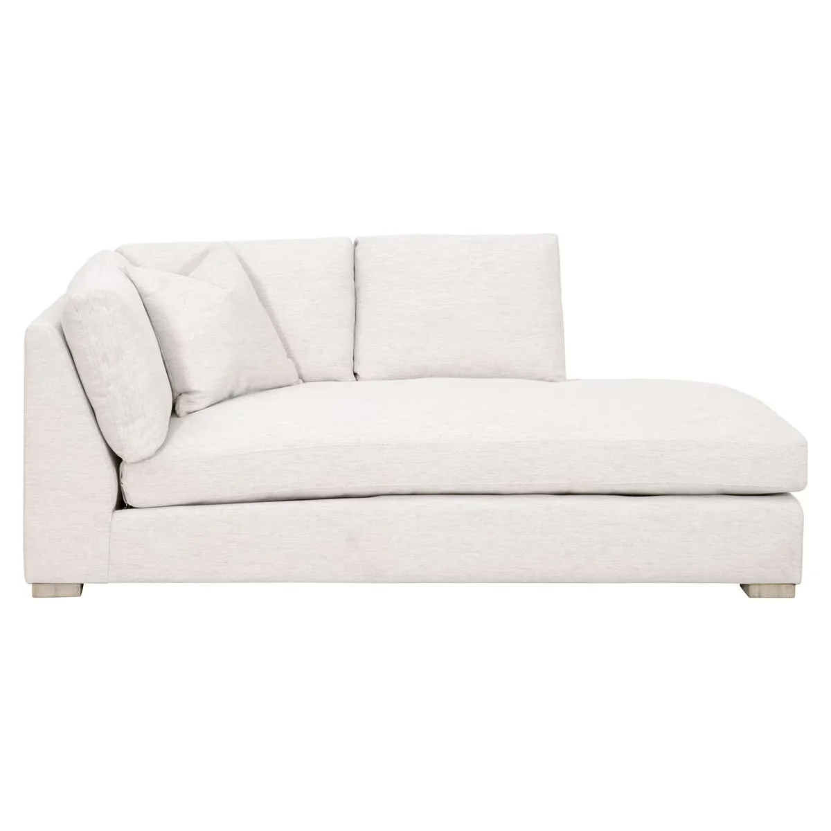 Essentials For Living Clara Modular Right-Facing Chaise ~ Performance Stone Basketweave, Natural Gray Oak - Image 2