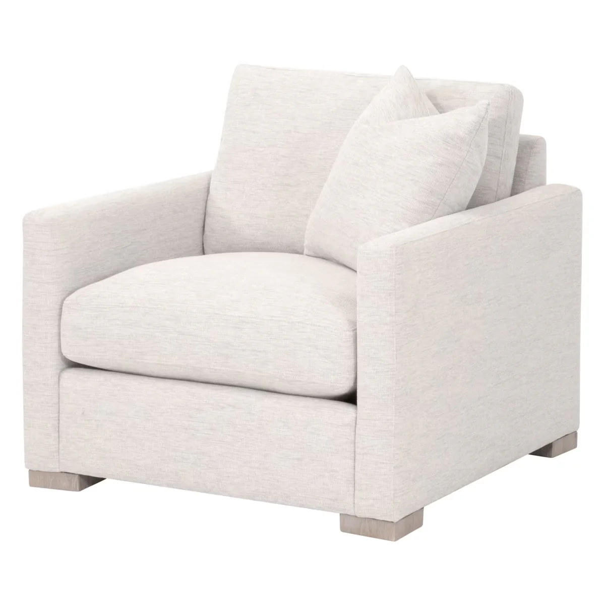 Essentials For Living Clara Slim Arm Sofa Chair~ Performance Stone Basketweave, Natural Gray Oak - Image 2