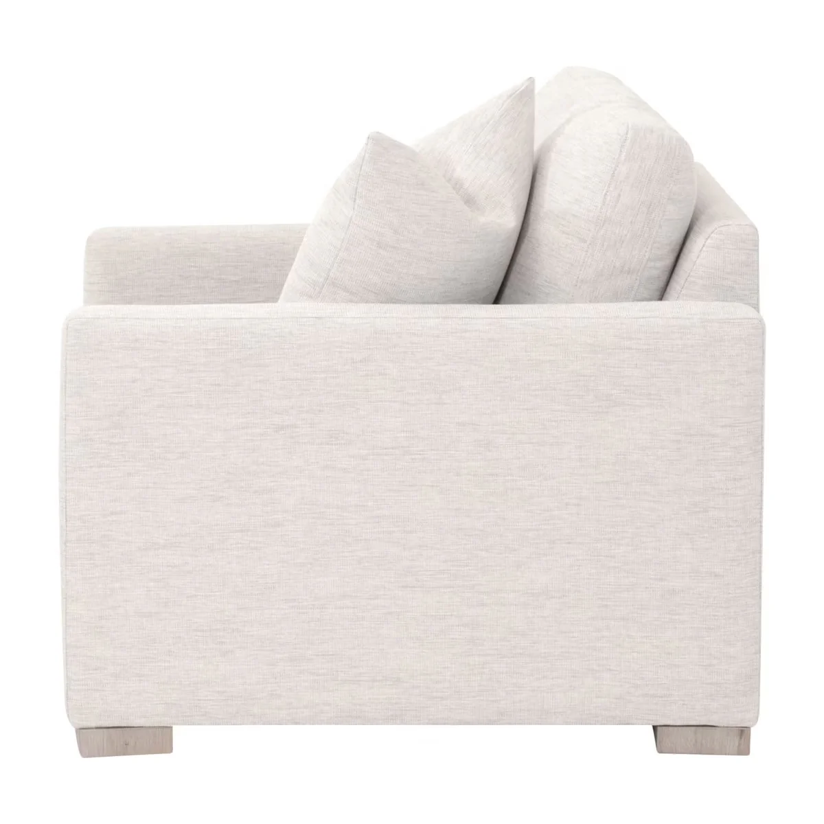 Essentials For Living Clara Slim Arm Sofa Chair~ Performance Stone Basketweave, Natural Gray Oak - Image 3
