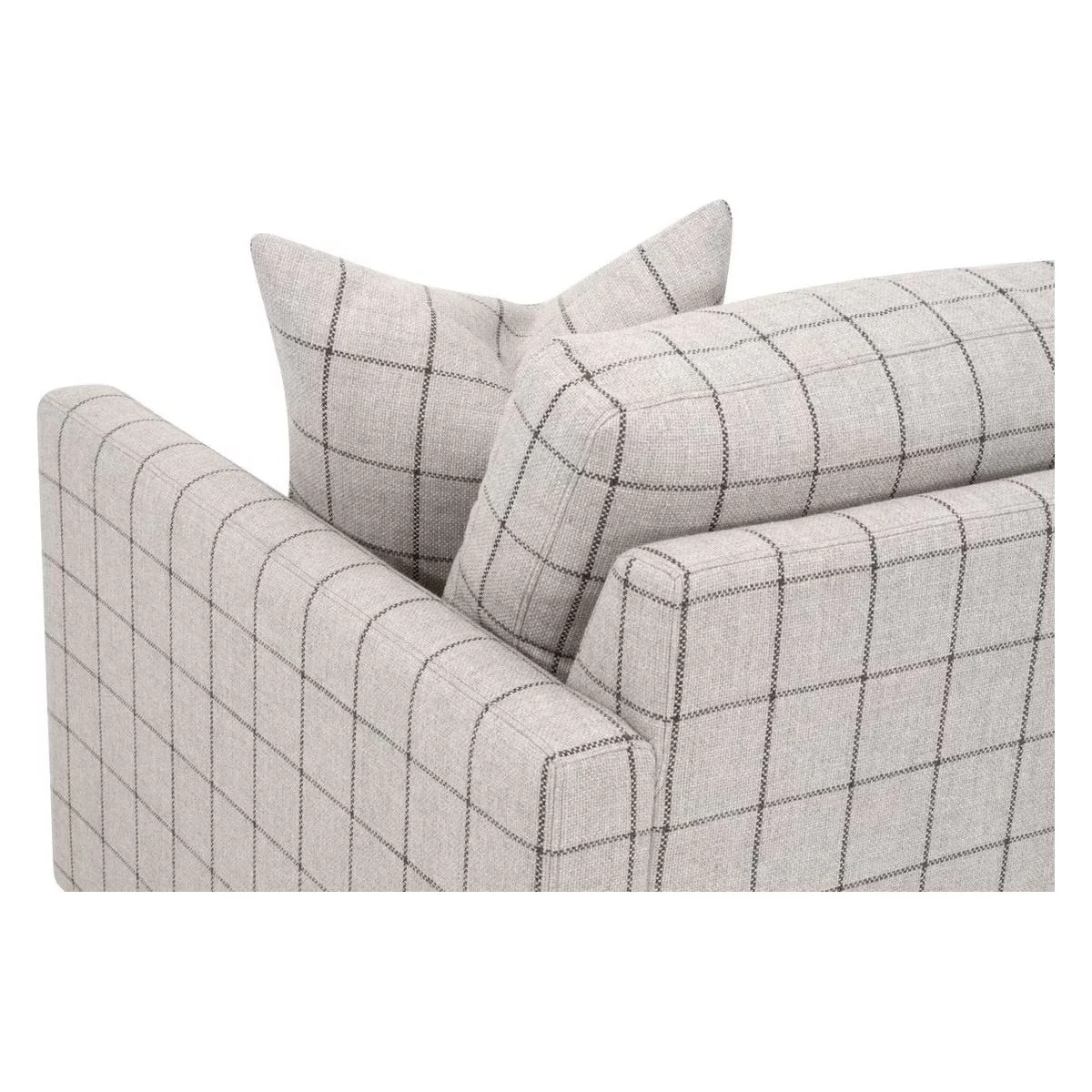 Essentials For Living Clara Slim Arm Sofa Chair~ Performance Windowpane Cement, Natural Gray Oak - Image 6