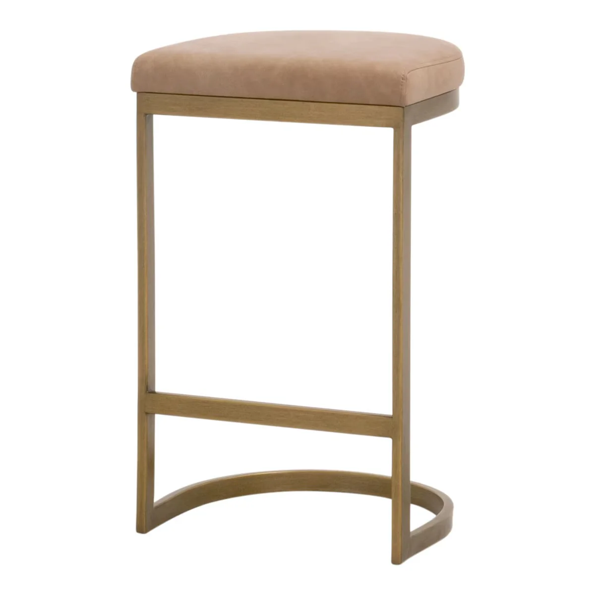 Essentials For Living Cresta Counter Stool ~ Ivanhoe Toast With Brushed Gold Frame - Image 2