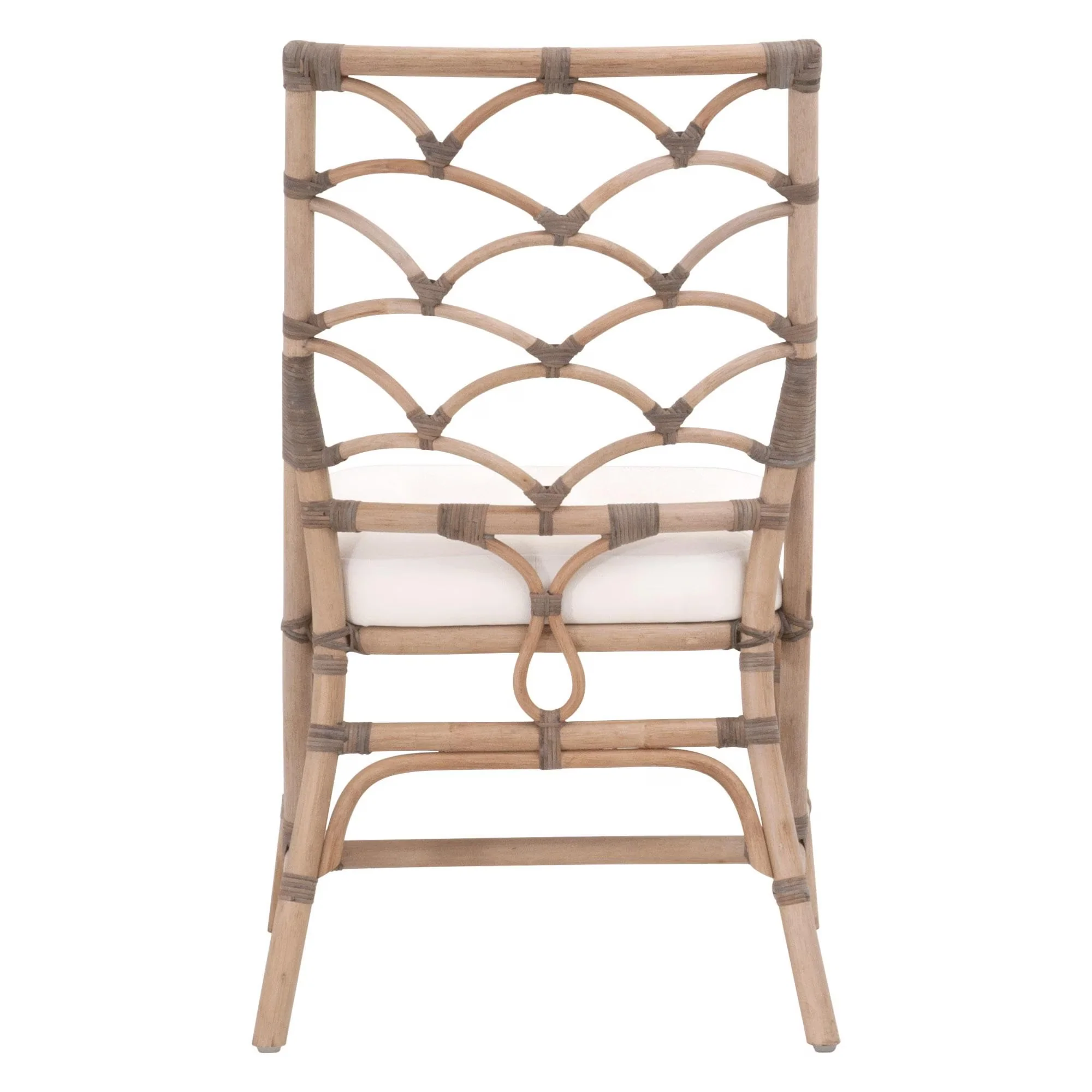 Essentials For Living Crescent Dining Chair ~ Matte Gray Rattan, Blanche, Matte Gray Binding (SET of 2) - Image 11